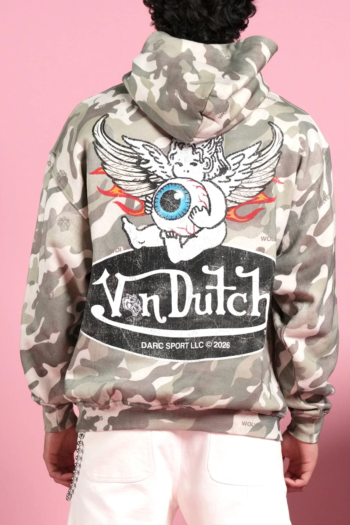 Von Wild Pierce Hoodie in Dsvd Green Camo - Image 8