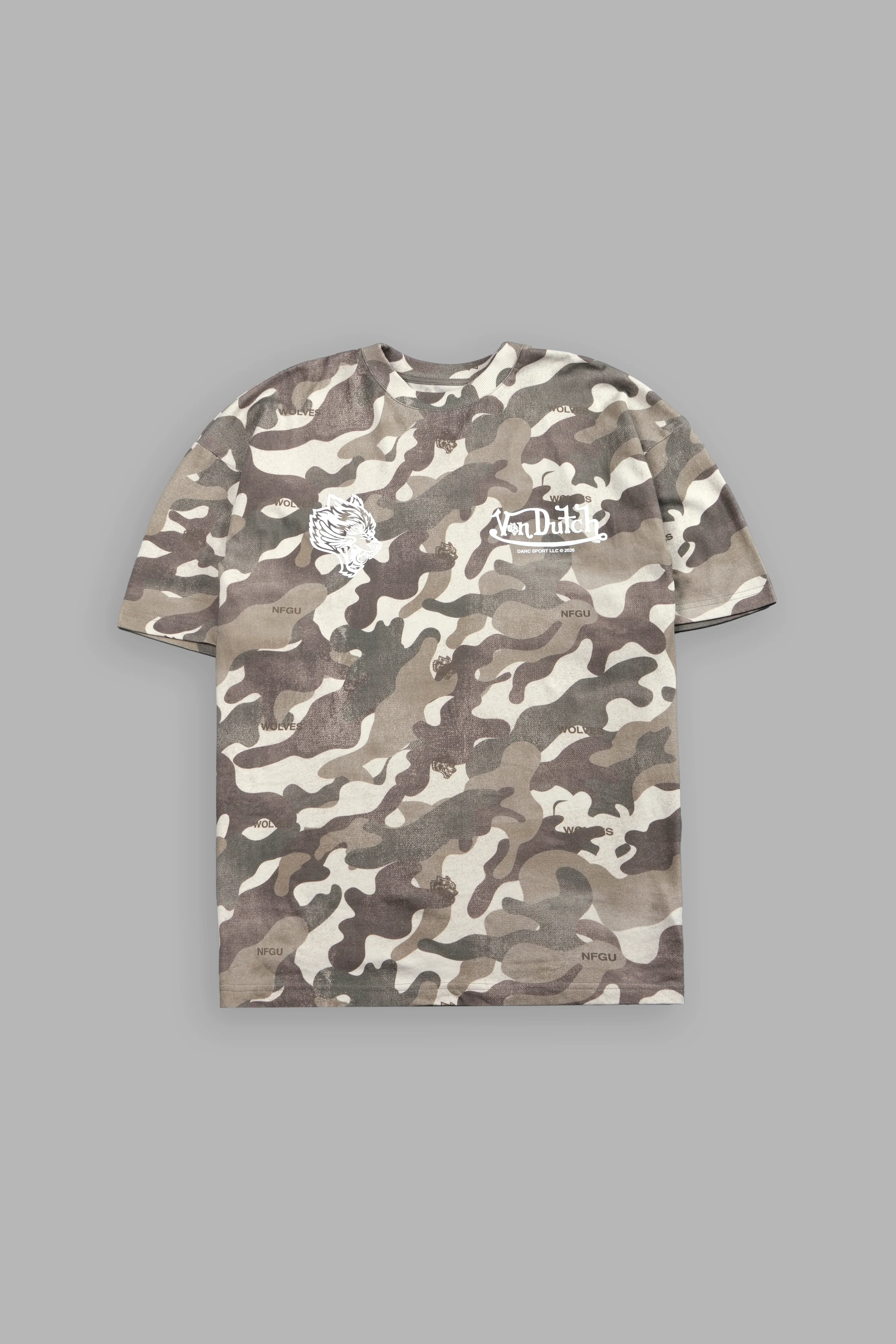 Von Wild V2 Premium Oversized Tee in Dsvd Green Camo - Image 3