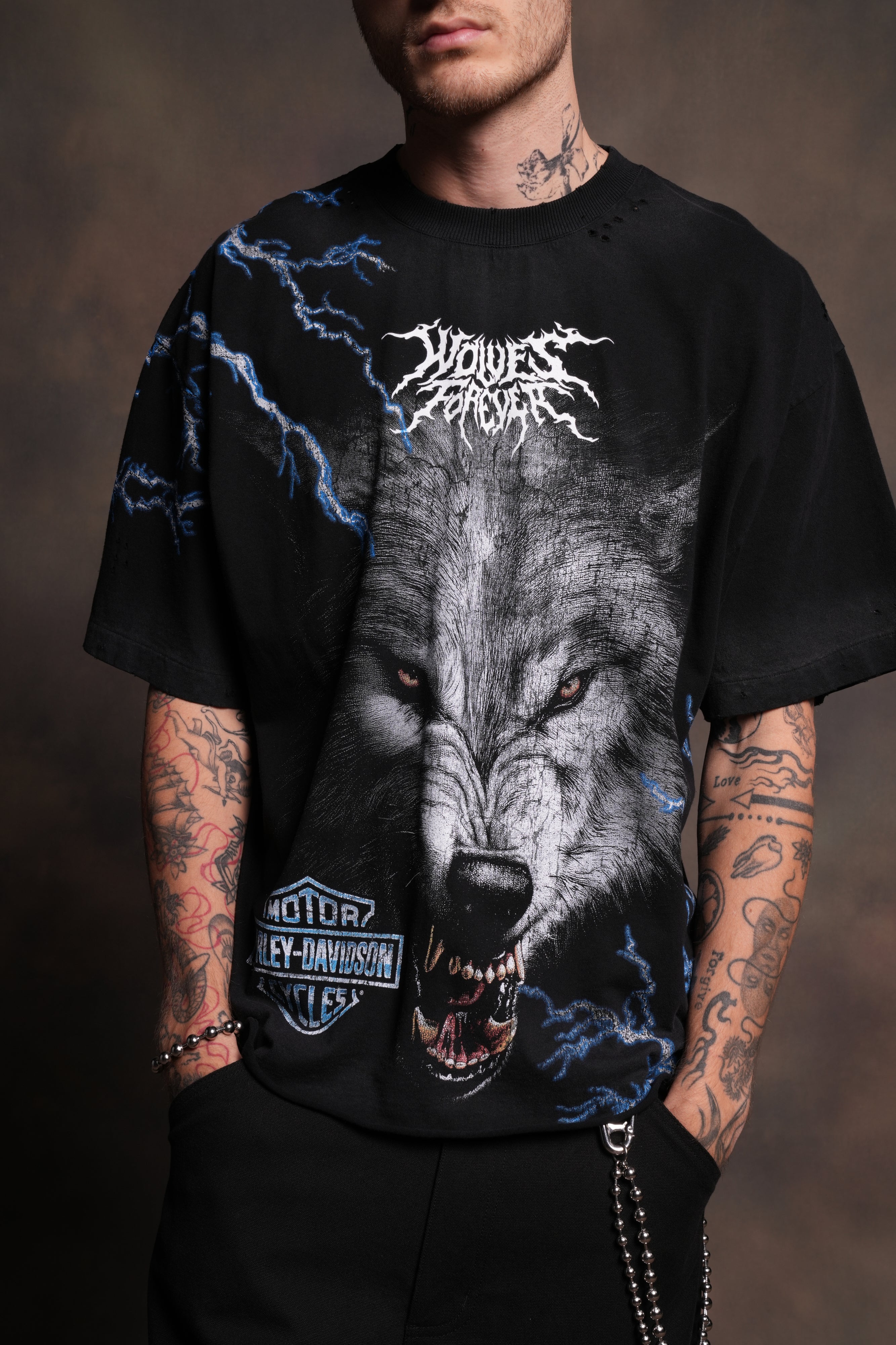 We Were Never the Same Distressed Grunge Tee in Black Drift Wash - Image 7