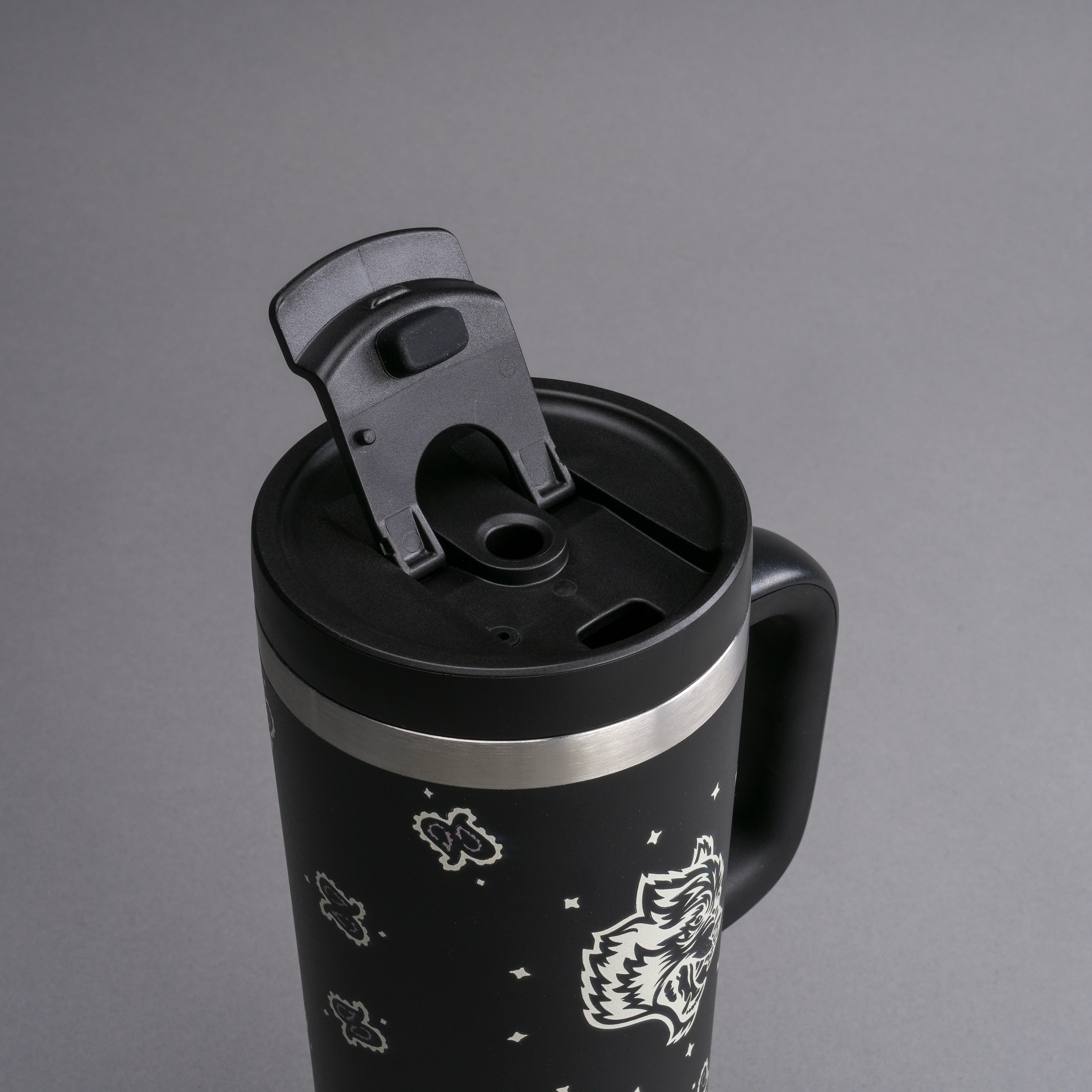 Western Wolf Travel Tumbler in Black - Image 7