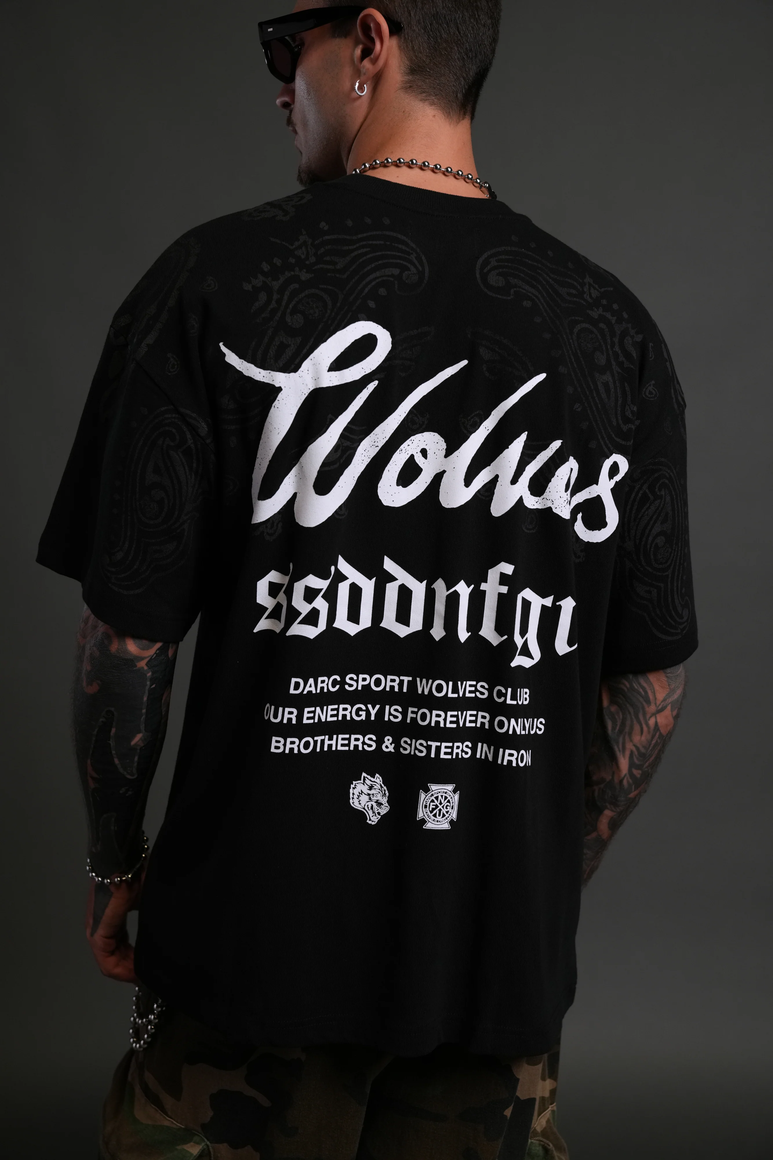 Western Wolves Forever "Premium" Oversized Tee in Black - Image 8