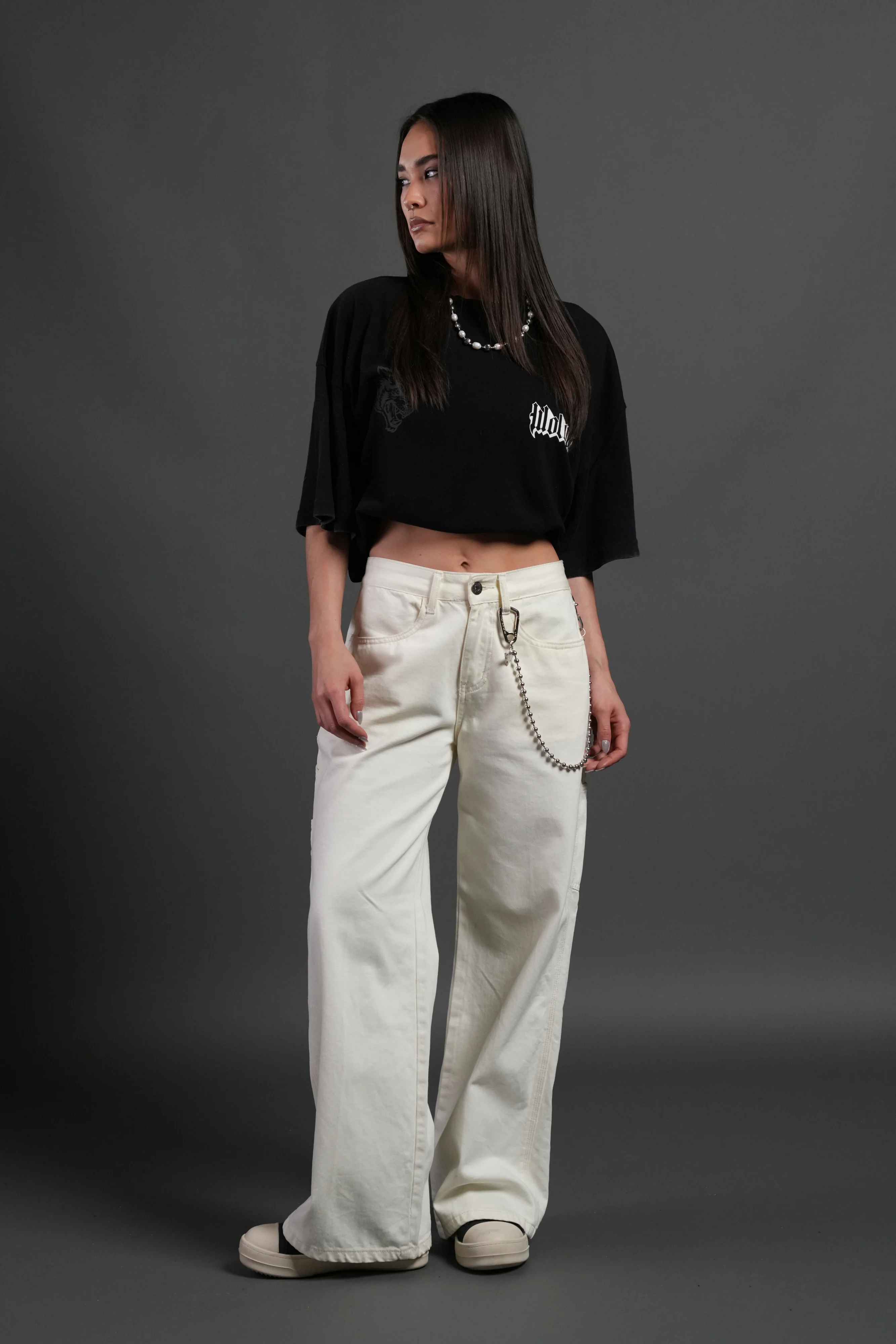 Wlvs Fire Premium Oversized Tee in Black - Image 5