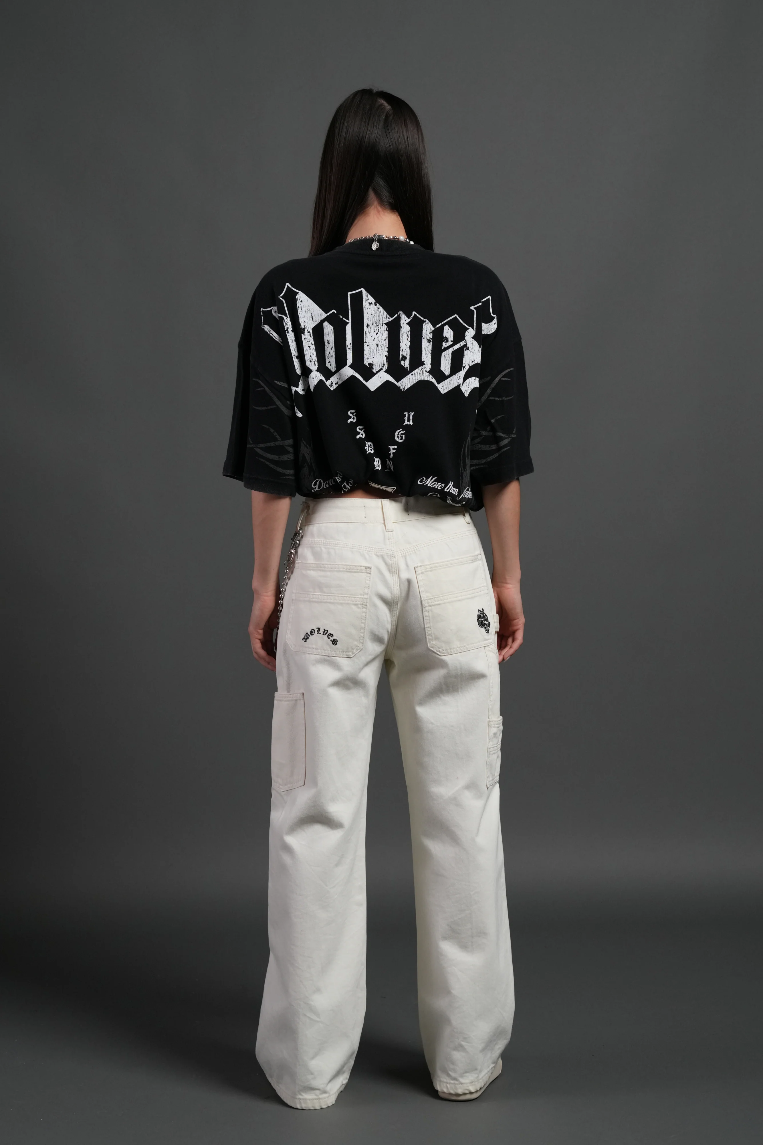 Wlvs Fire Premium Oversized Tee in Black - Image 6