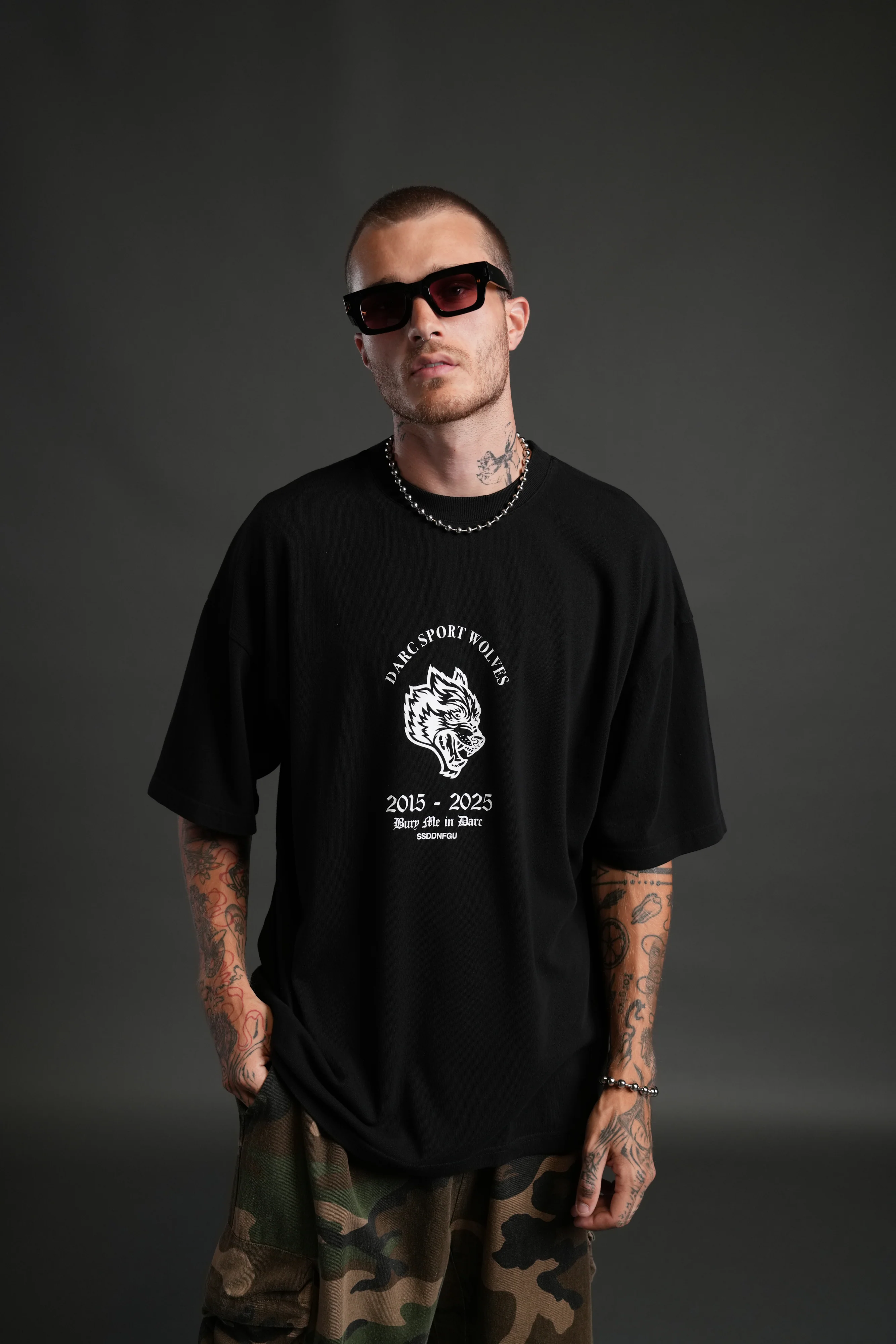 Wolf Blood "Premium" Oversized Tee in Black - Image 2