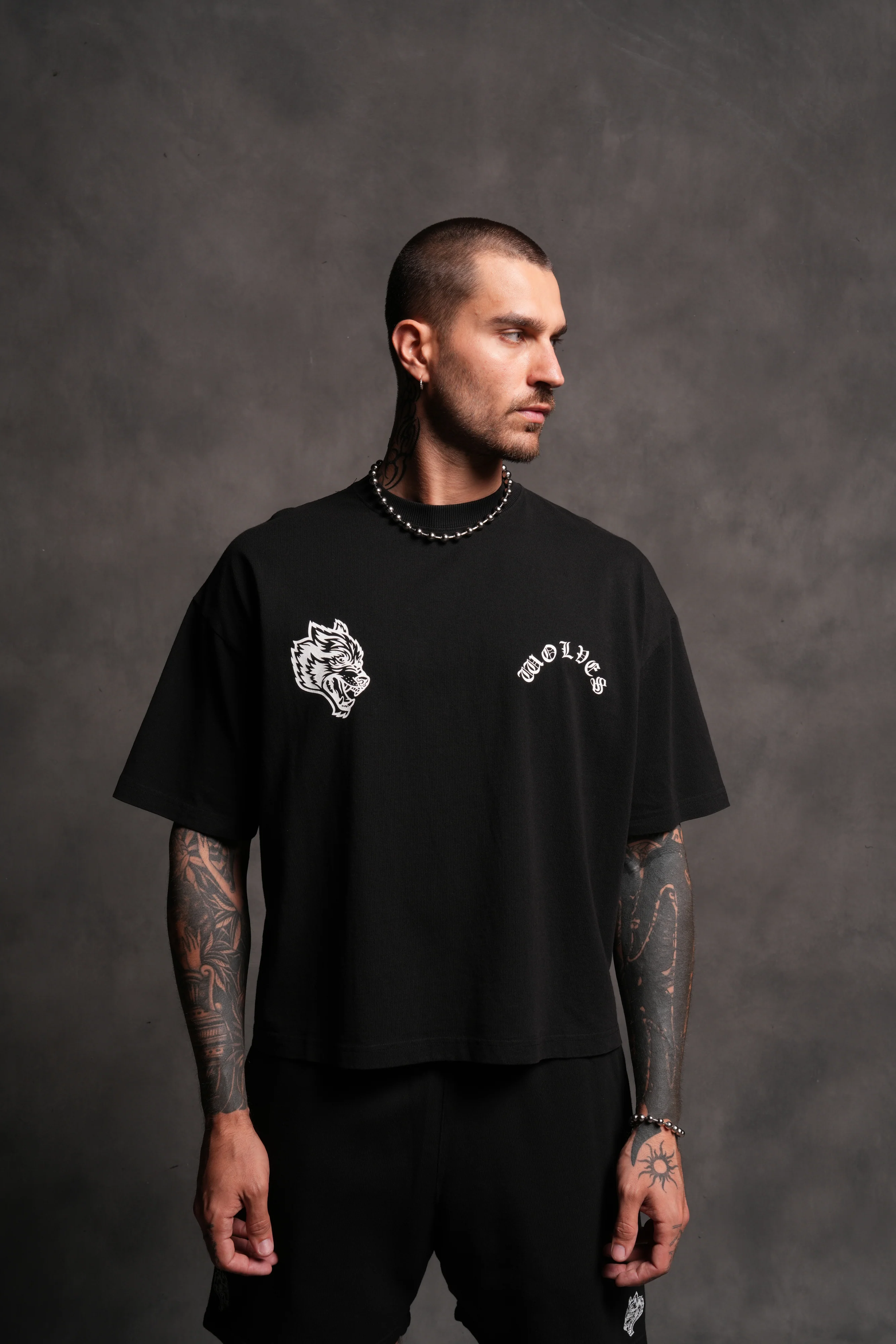 Wolf Chopper FRVR Grunge "Box Cut" Tee in Black - Image 4