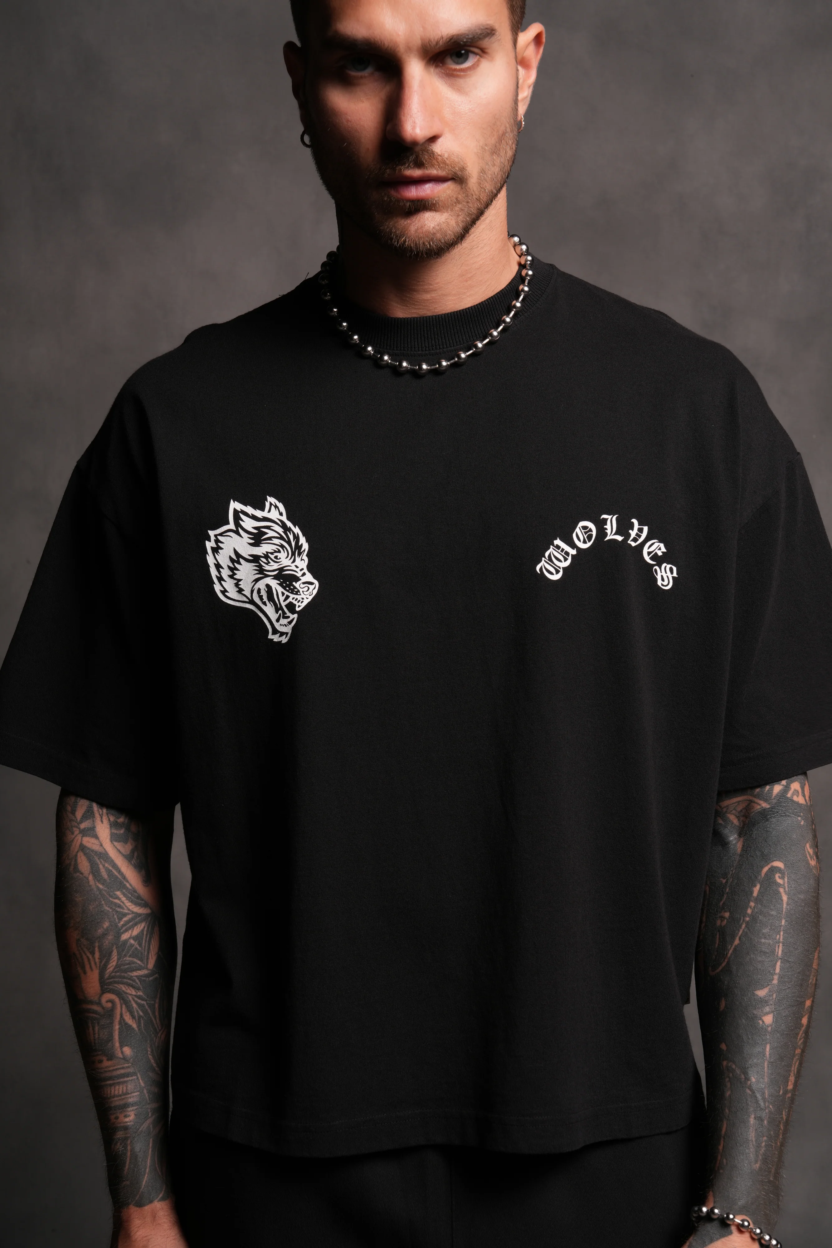 Wolf Chopper FRVR Grunge "Box Cut" Tee in Black - Image 6
