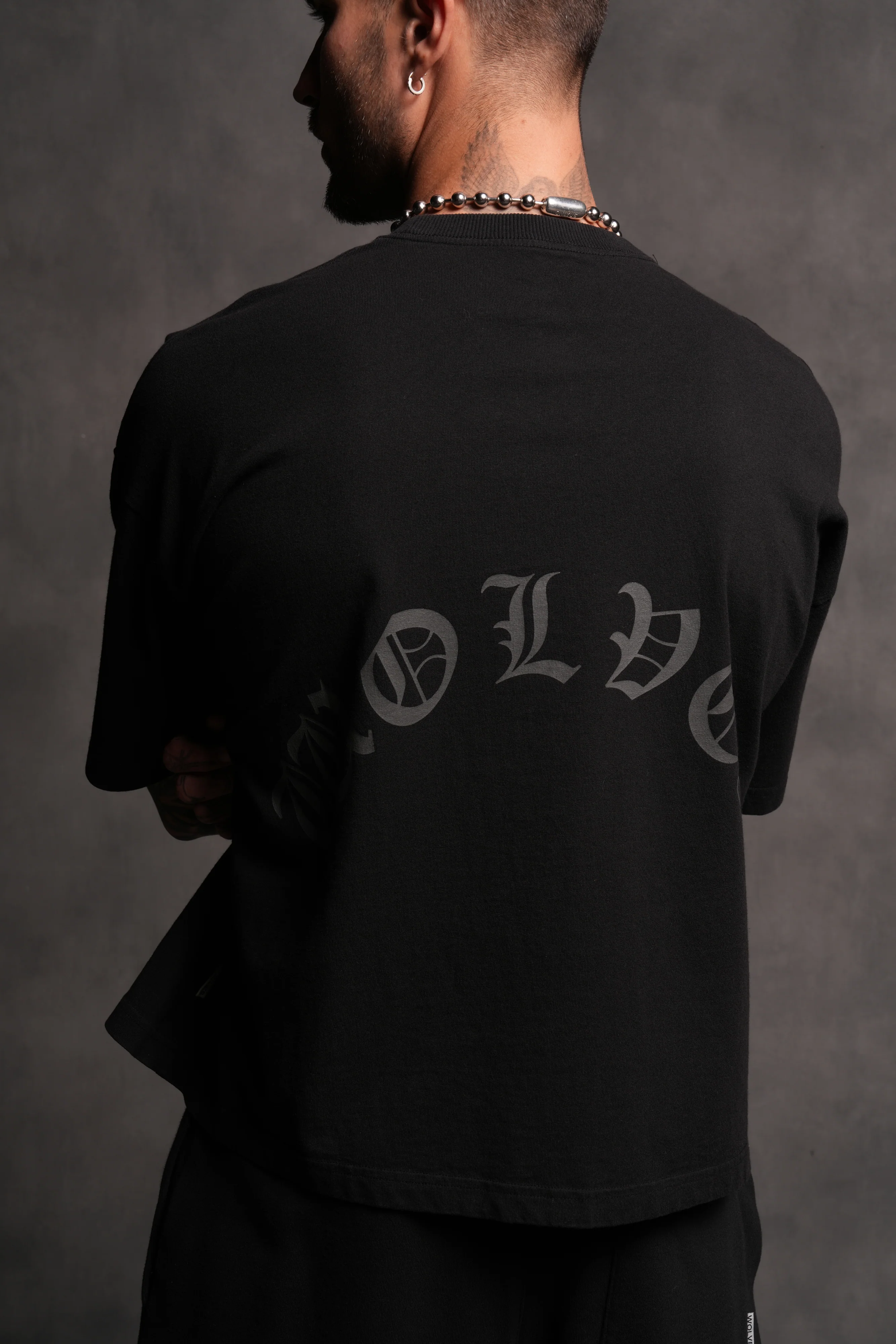 Wolf Chopper FRVR Grunge "Box Cut" Tee in Black - Image 7