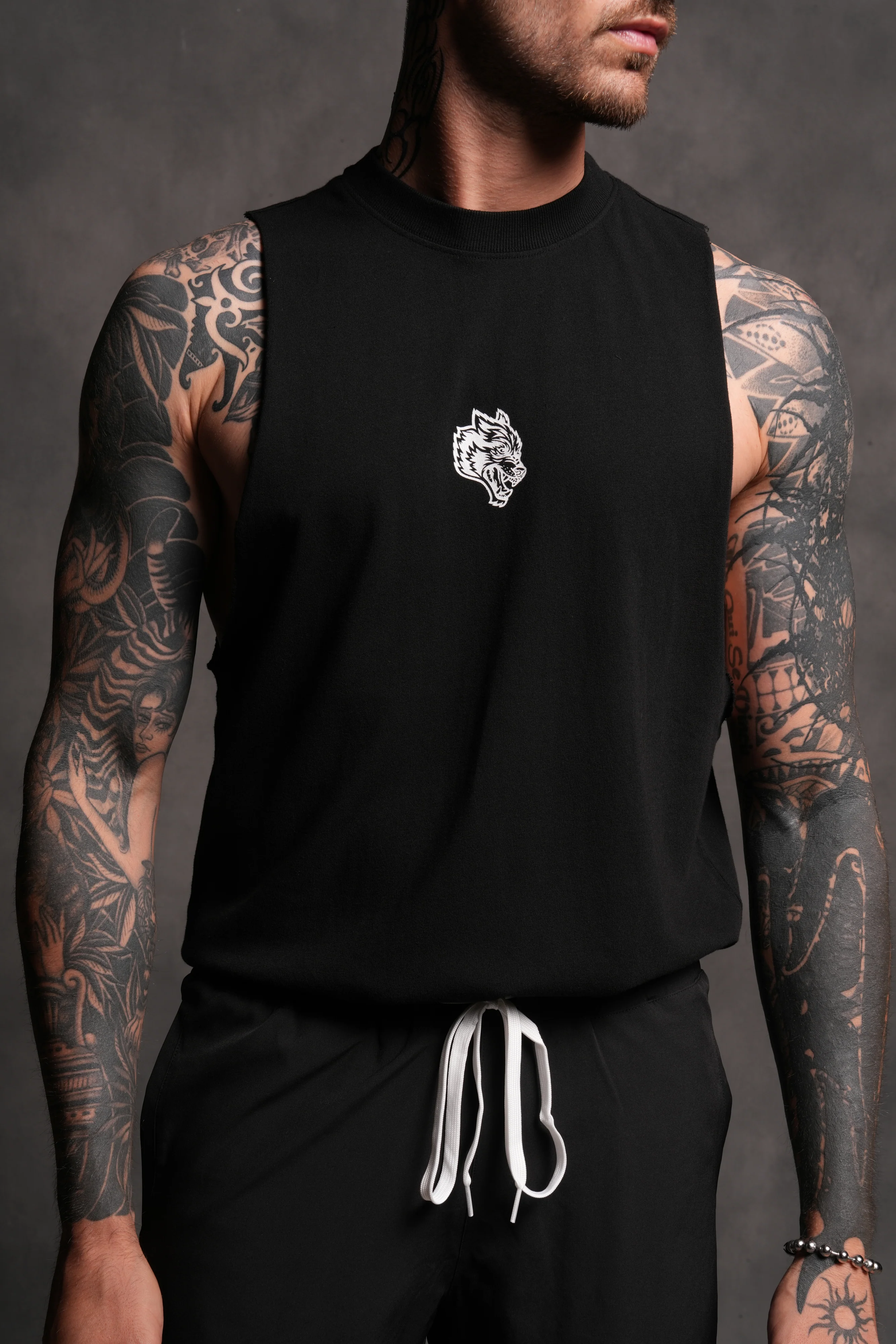 Wolf Chopper FRVR "Tommy" Muscle Tee in Black - Image 11