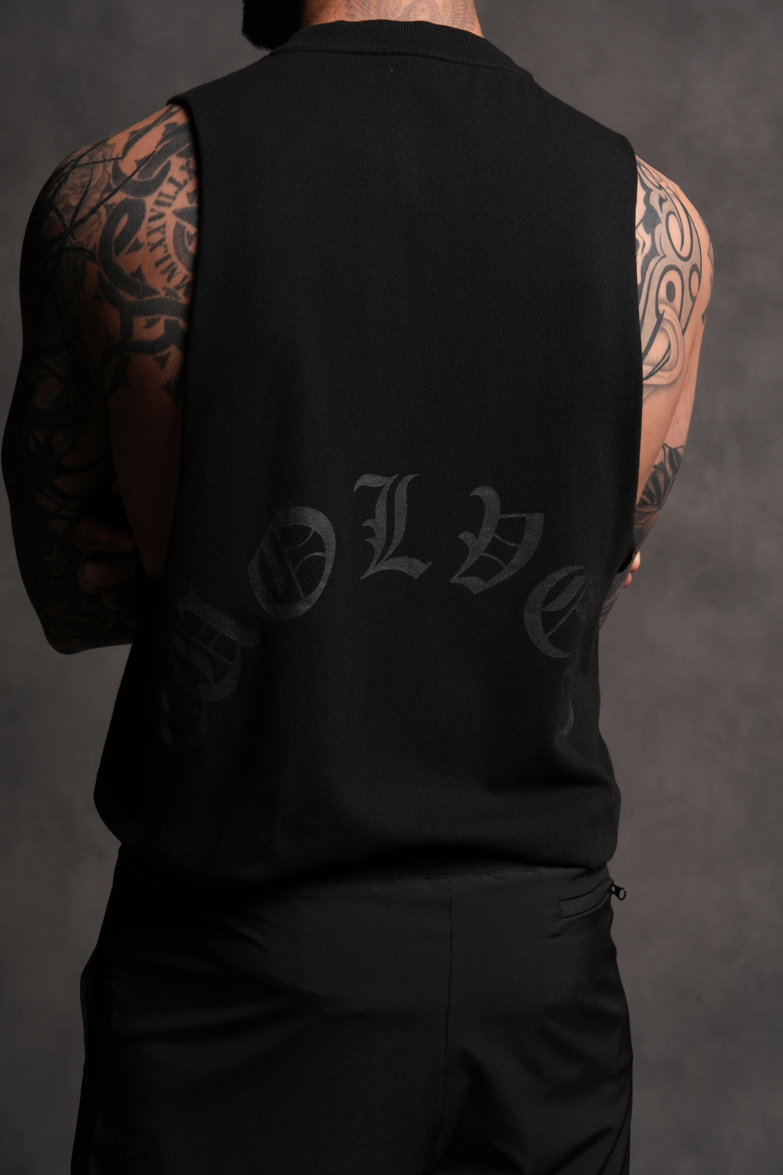 Wolf Chopper FRVR "Tommy" Muscle Tee in Black - Image 12