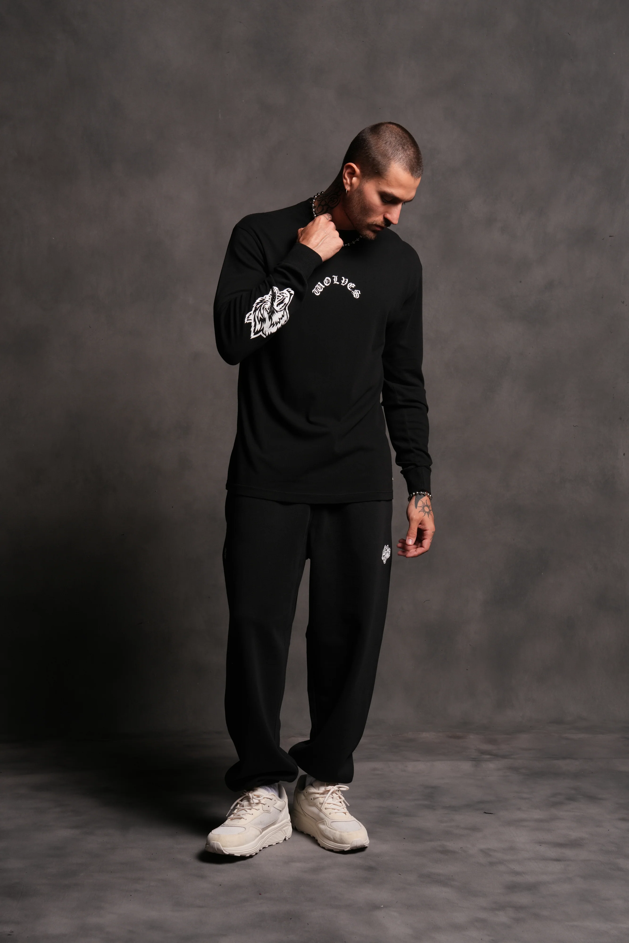 Wolf Chopper "Premium" L/S Tee in Black - Image 4