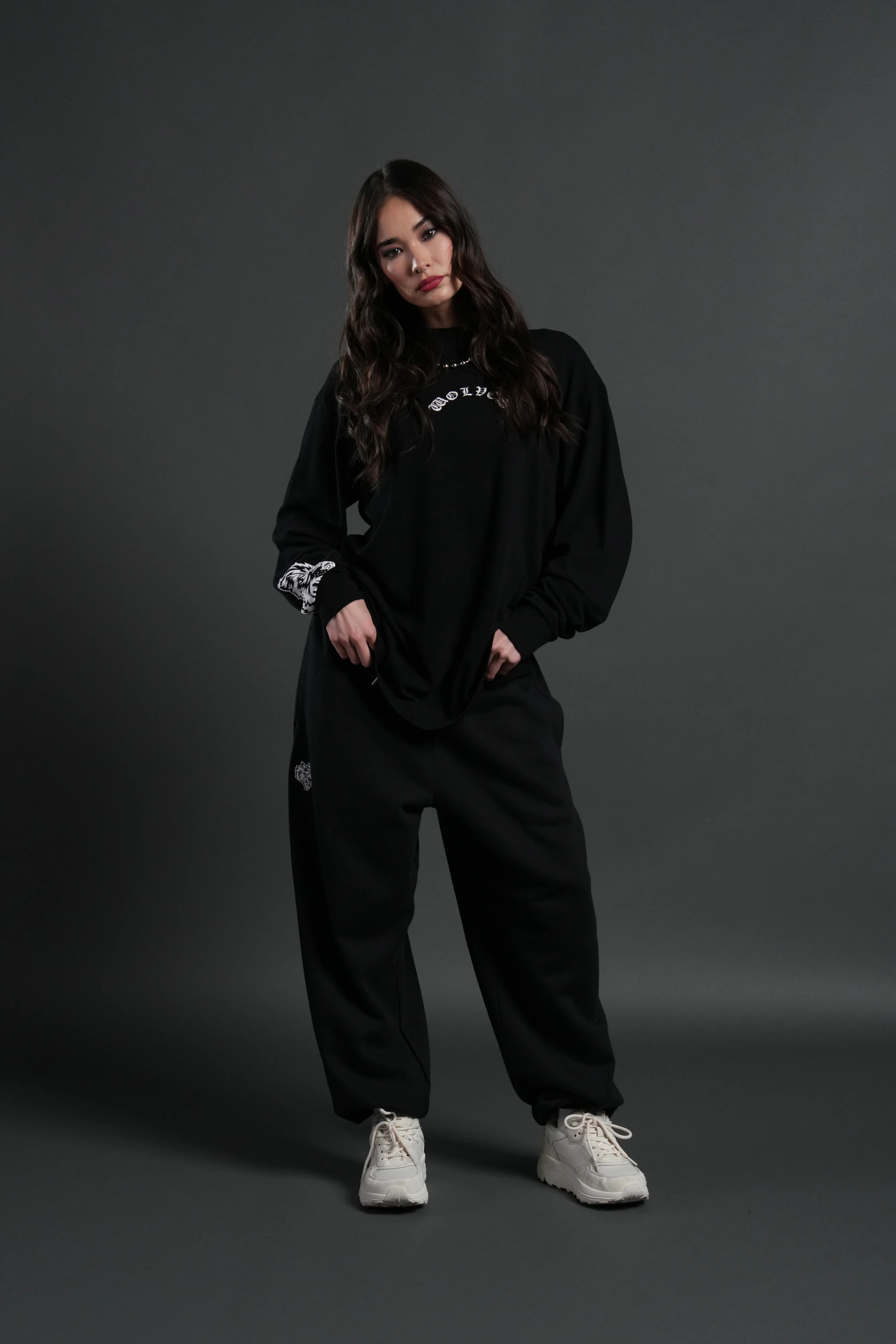 Wolf Chopper "Premium" L/S Tee in Black - Image 5
