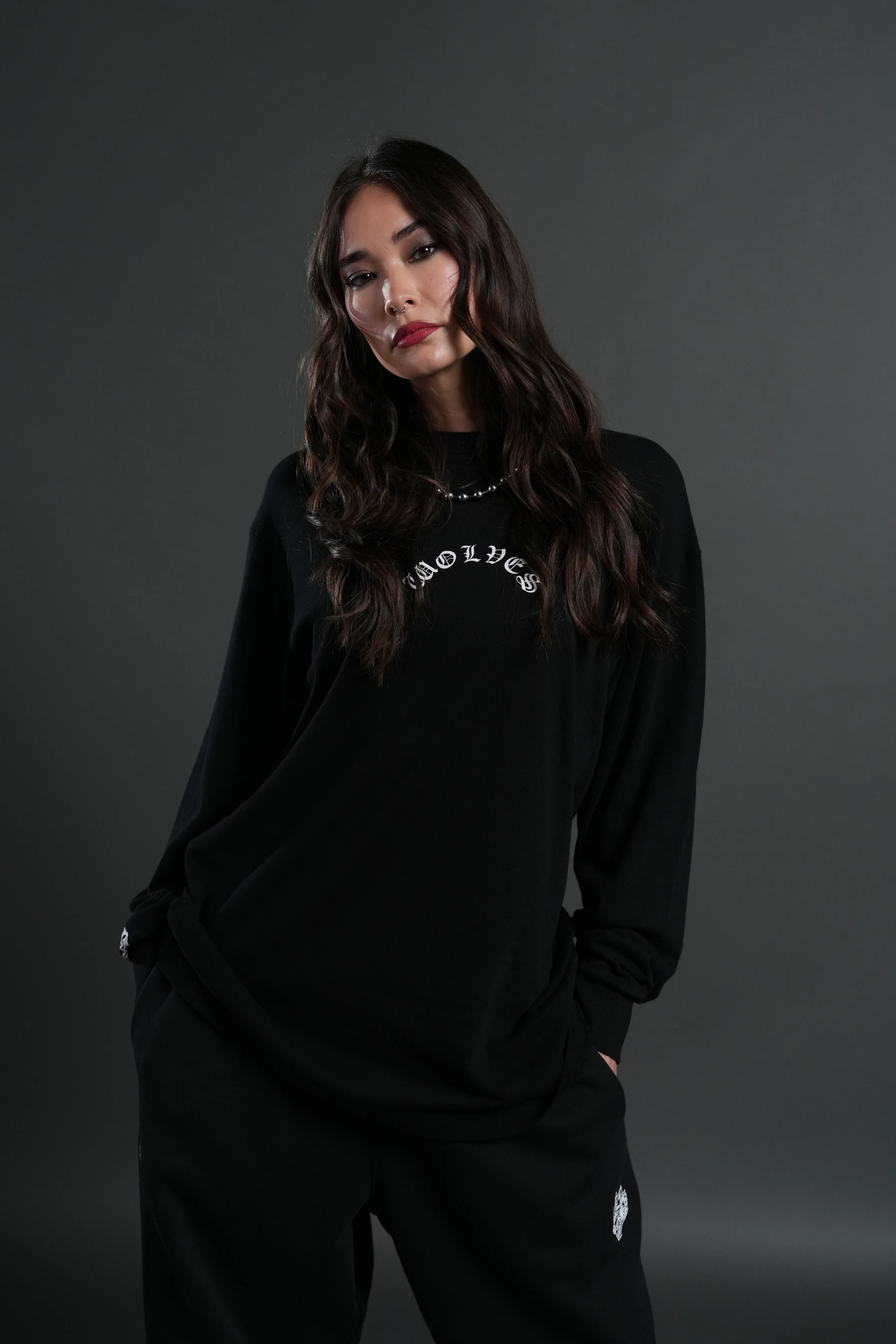 Wolf Chopper "Premium" L/S Tee in Black - Image 7