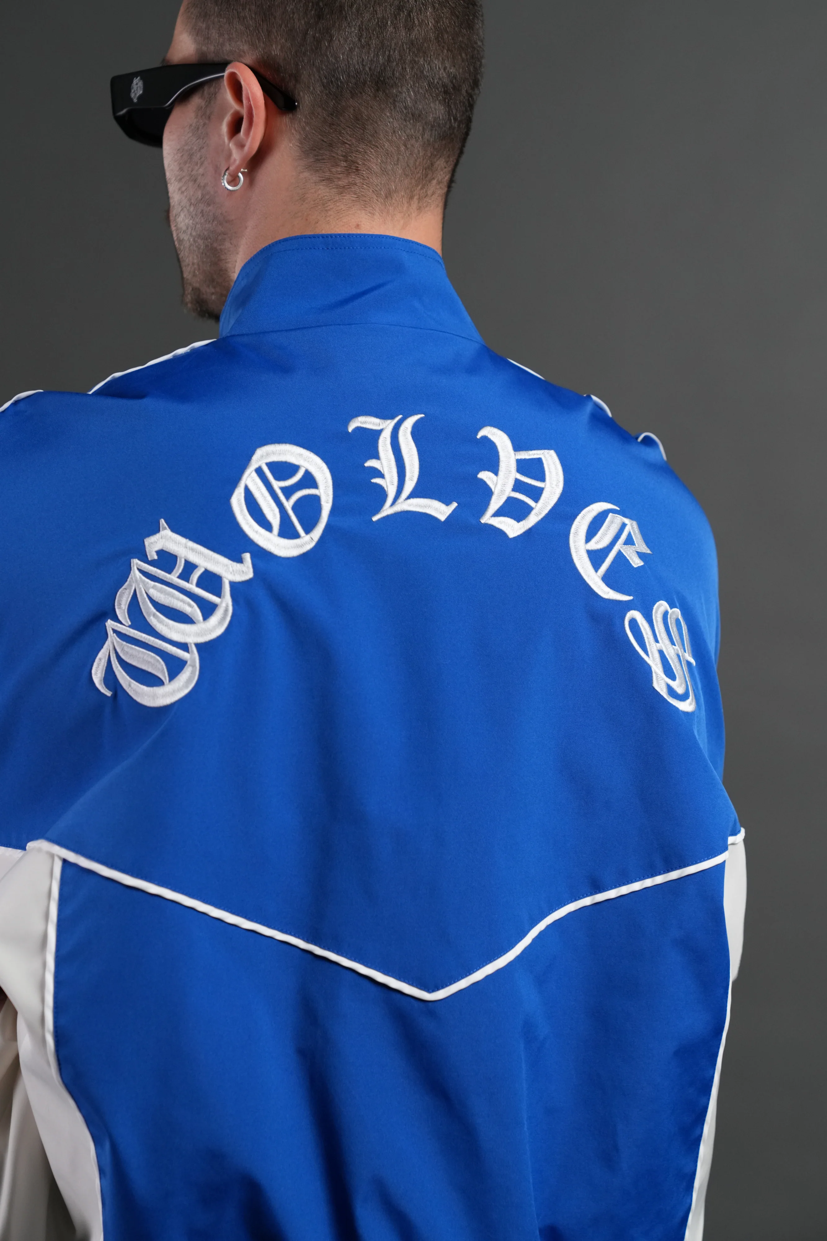 Wolf Chopper Quinn Track Jacket in Darc Cobalt/Cream - Image 8