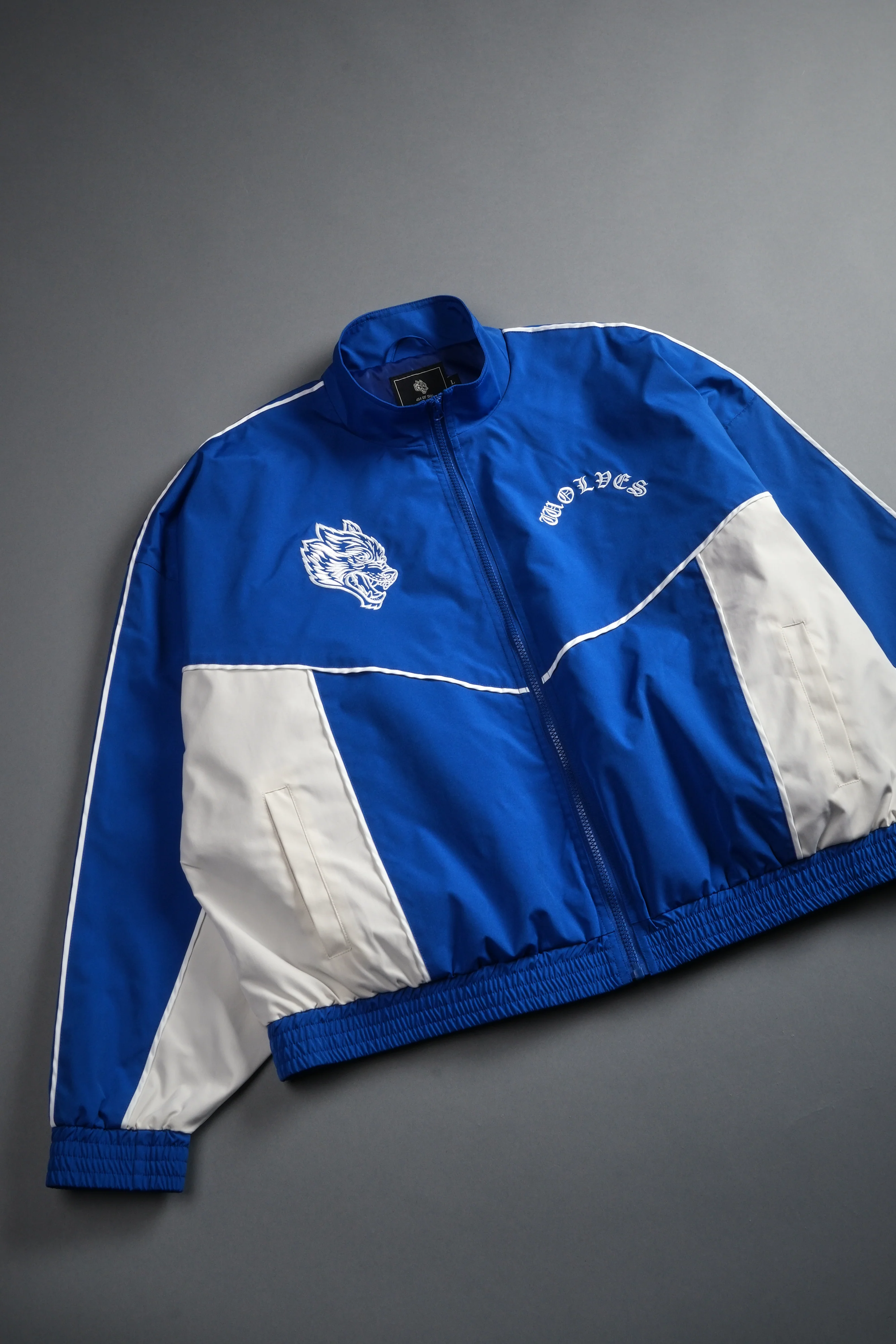 Wolf Chopper Quinn Track Jacket in Darc Cobalt/Cream - Image 9