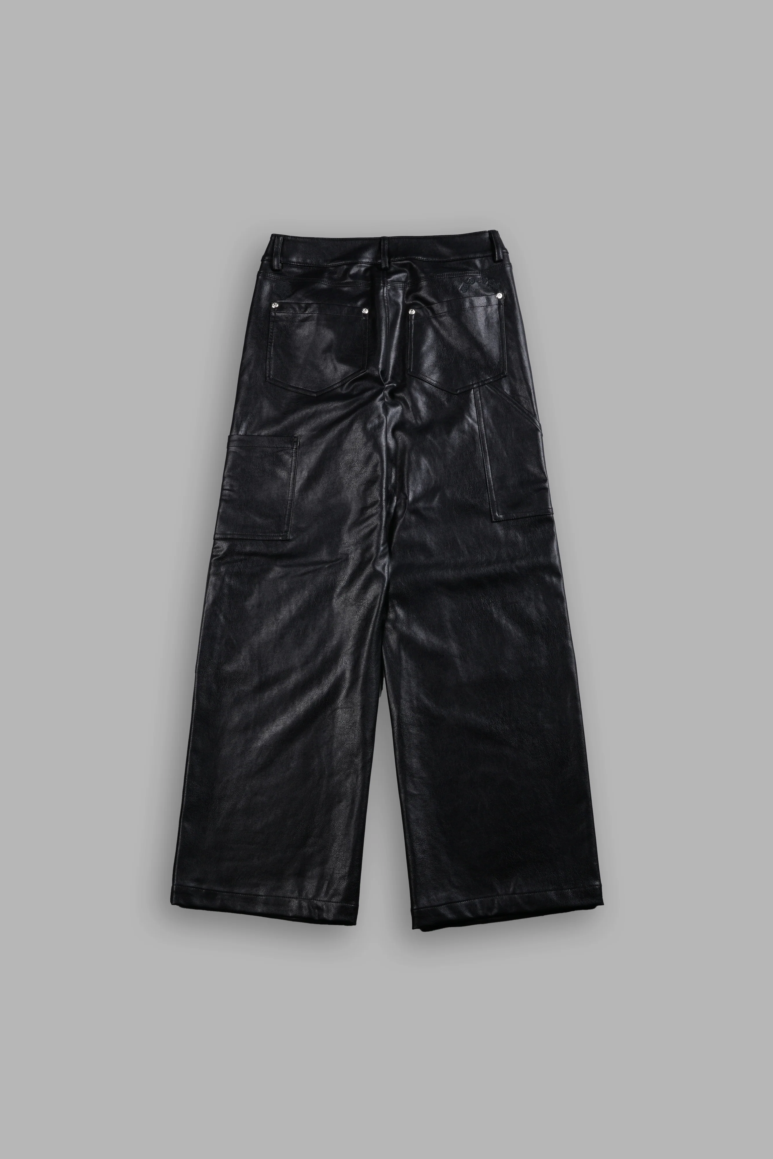 Wolf Chopper Ryder Faux Leather Pants in Black - Image 4