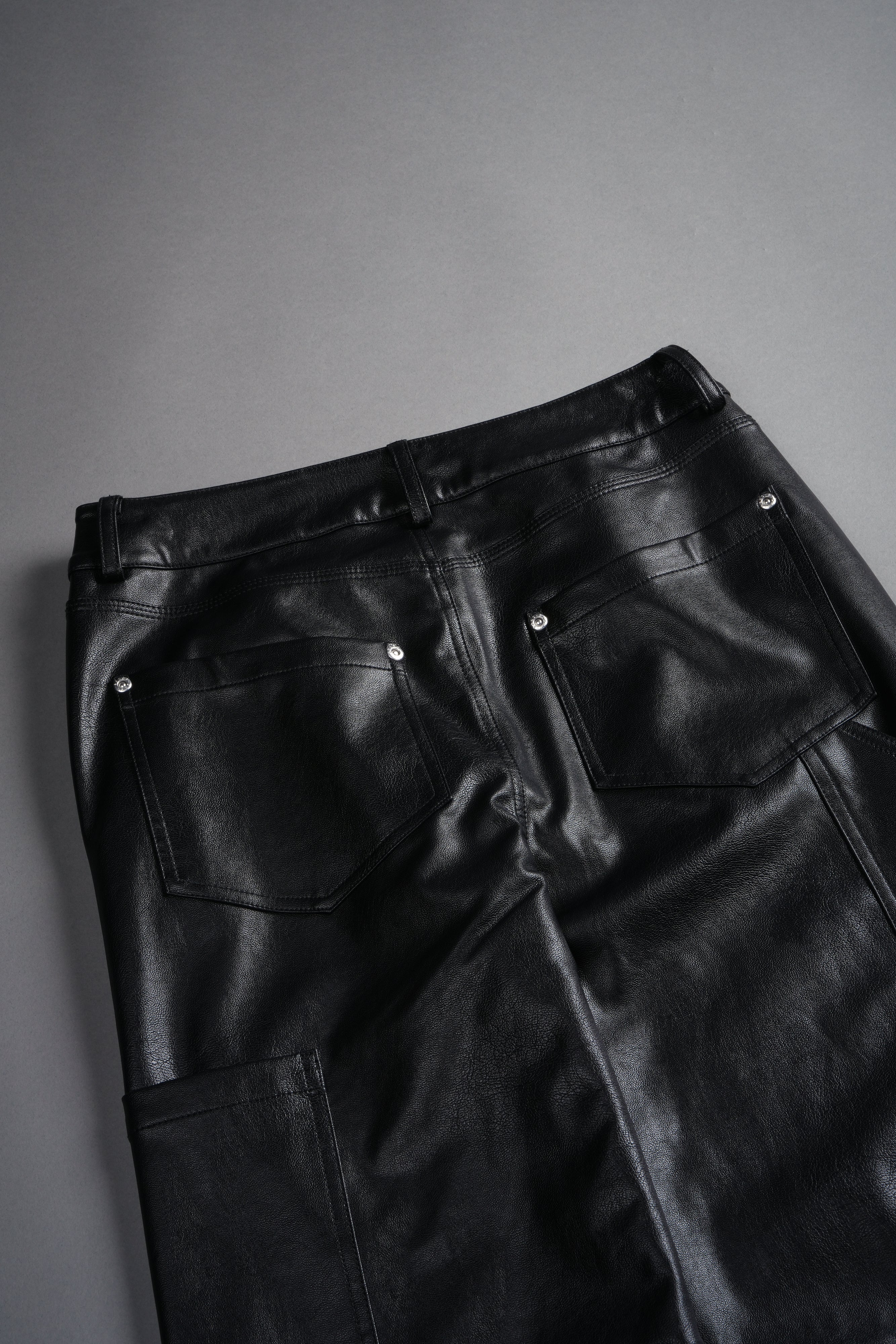 Wolf Chopper Ryder Faux Leather Pants in Black - Image 9