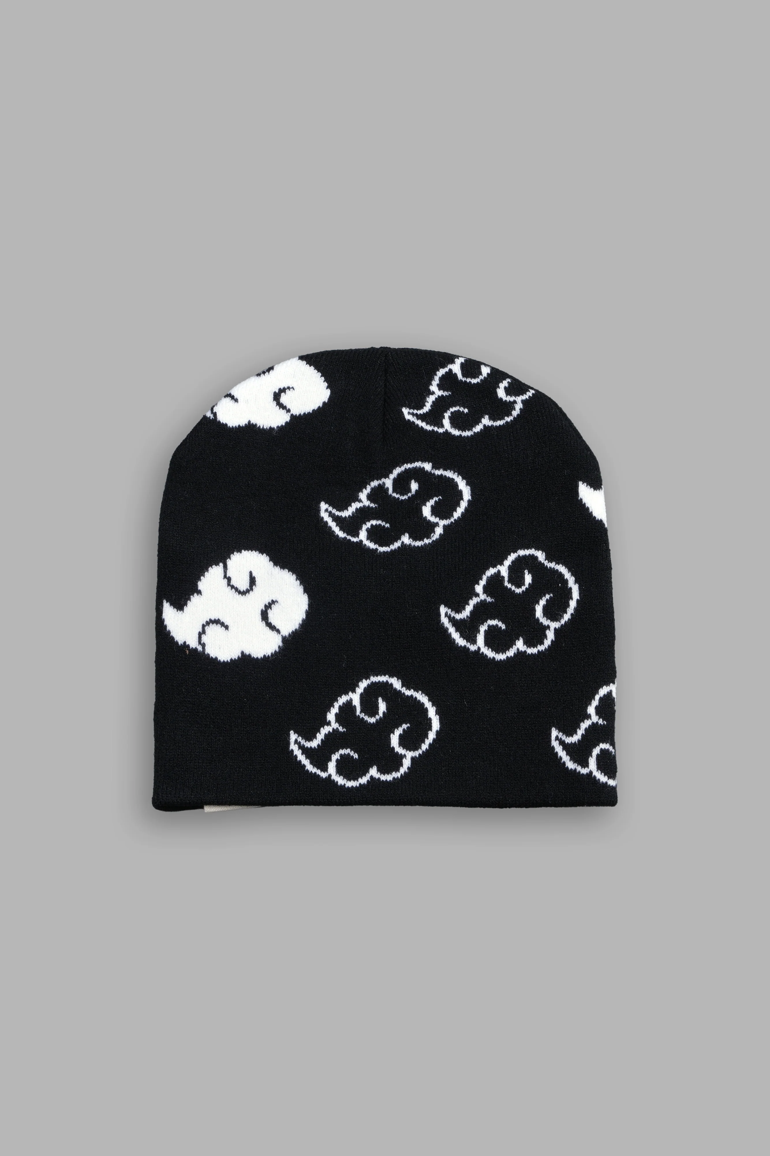 Wolf Clouds Cap Beanie in Black/White - Image 3