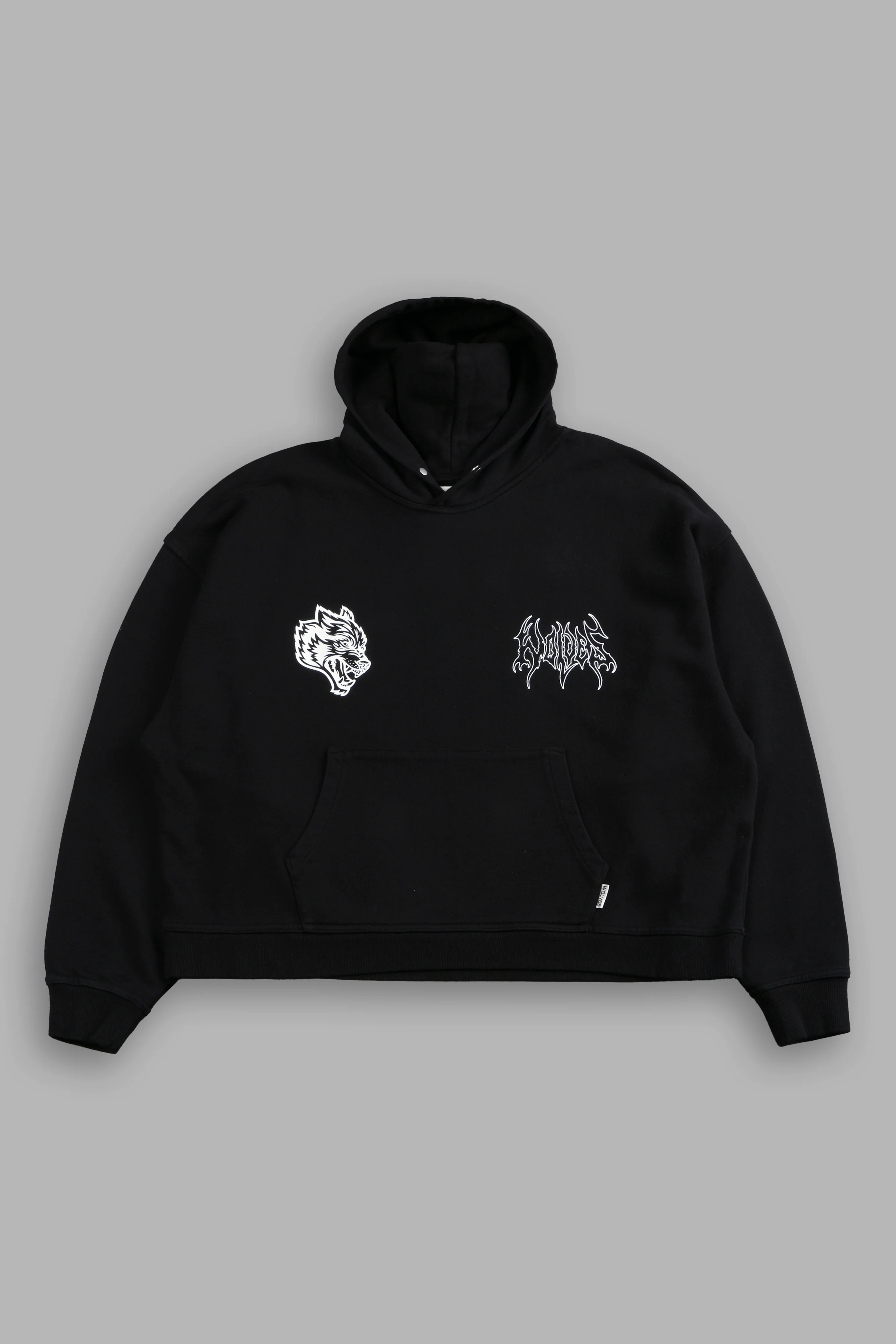 Wolf Hesh FRVR "Grunge" Box Cut Hoodie in Black