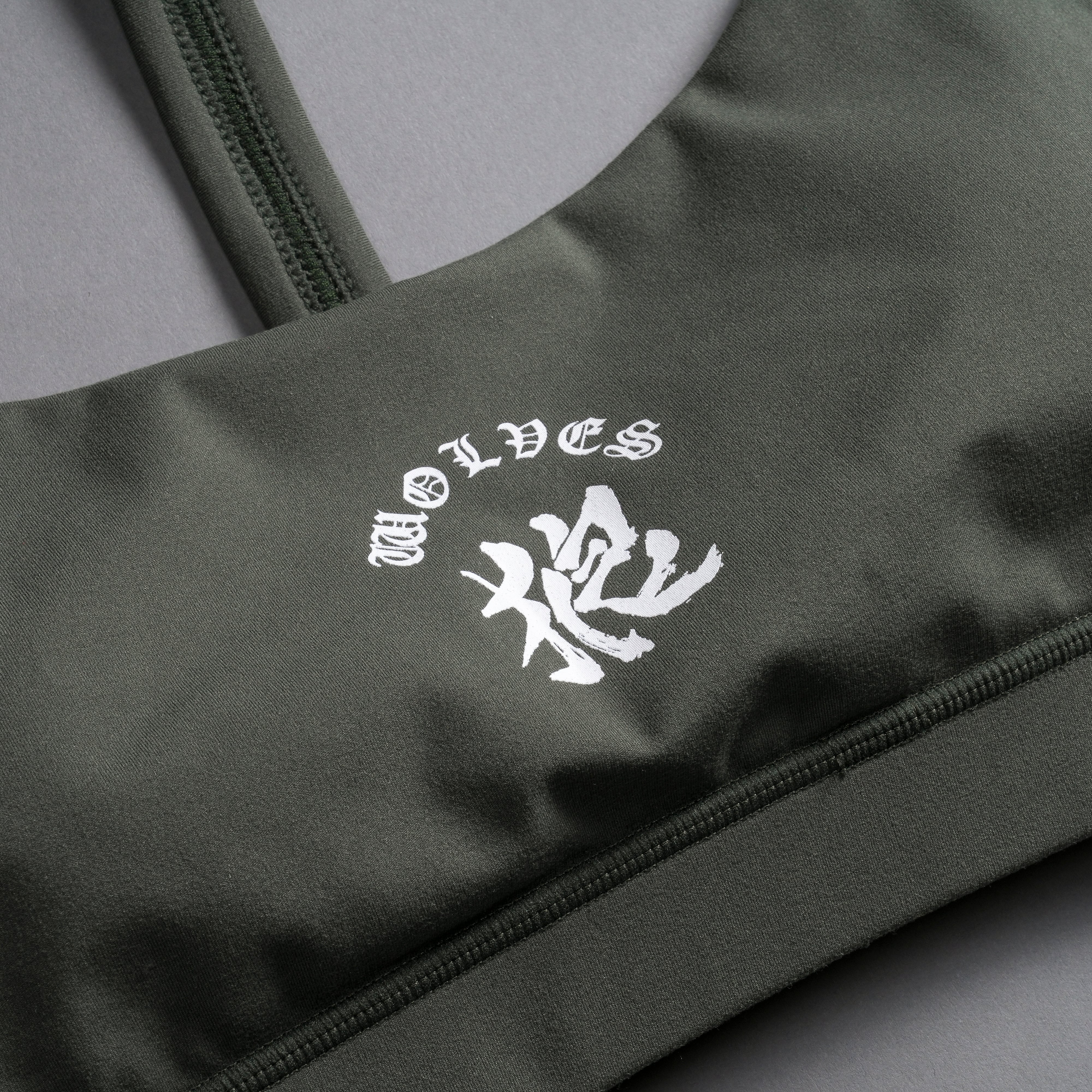 Wolf Kanji "Energy" Everyday Sports Bra in Pine Green - Image 8