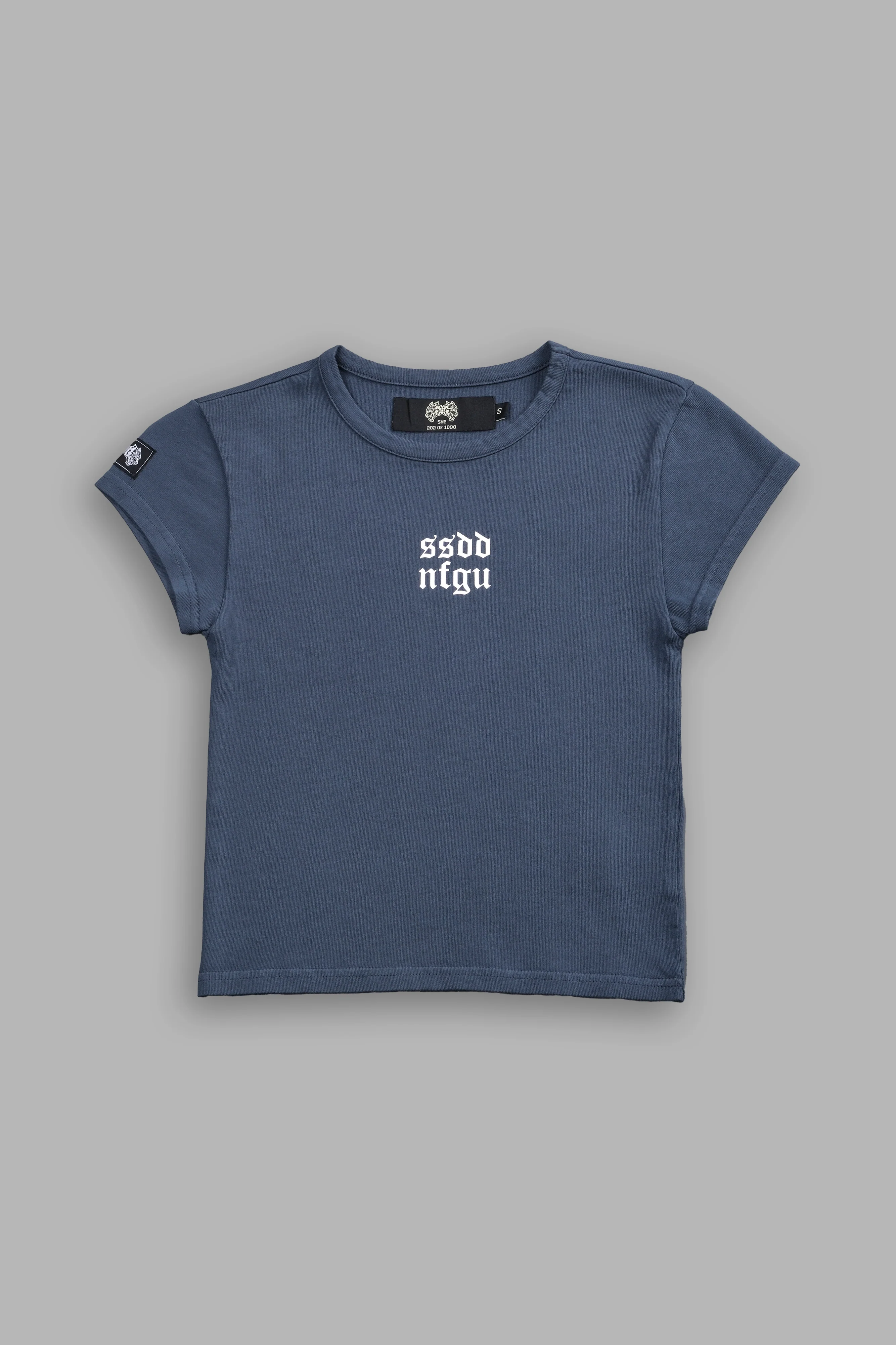 Wolf Label SSDDNFGU "Baby" Tee in Darc Blue - Image 3