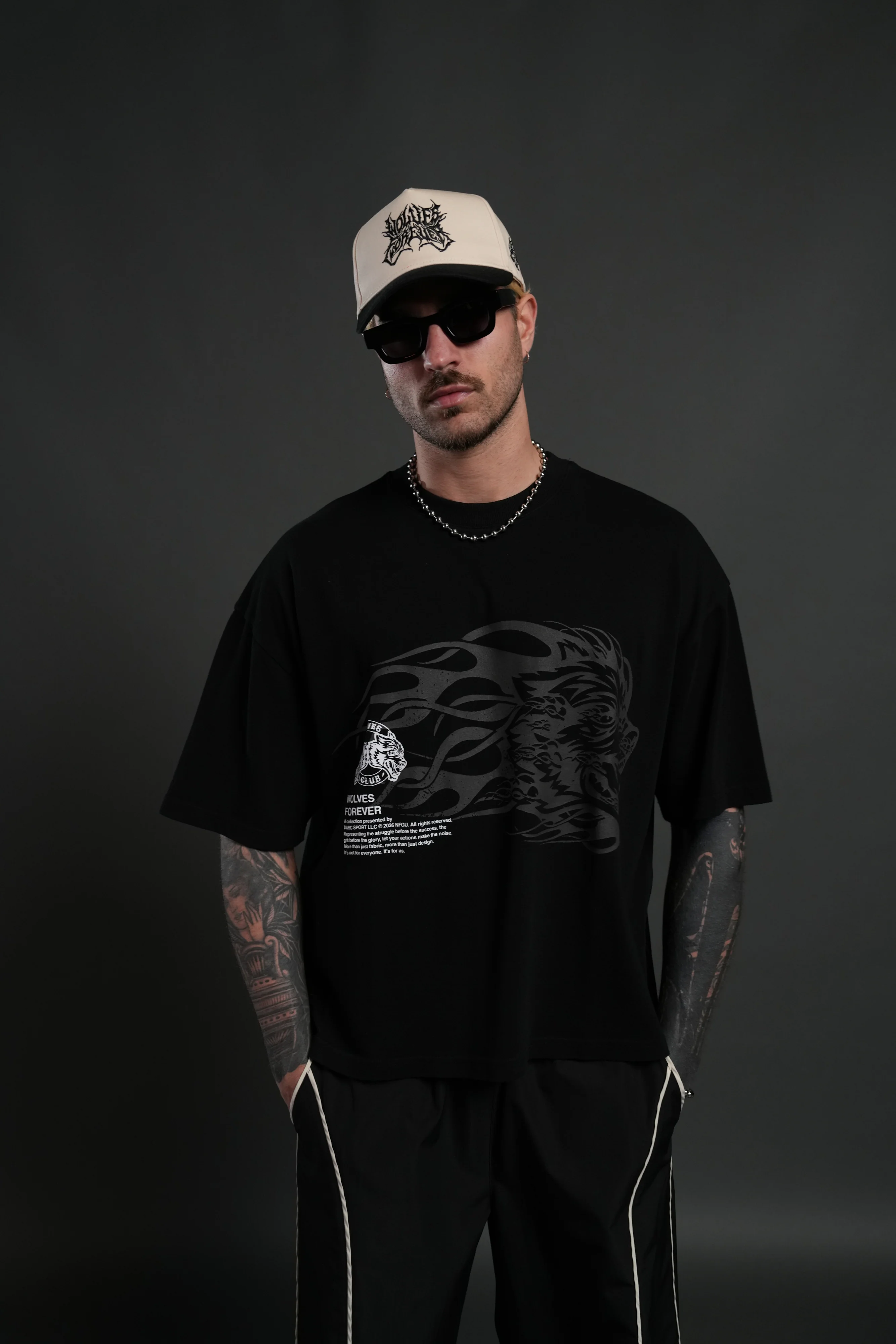 Wolf of the Flame Premium "Box Cut" Tee in Black - Image 4
