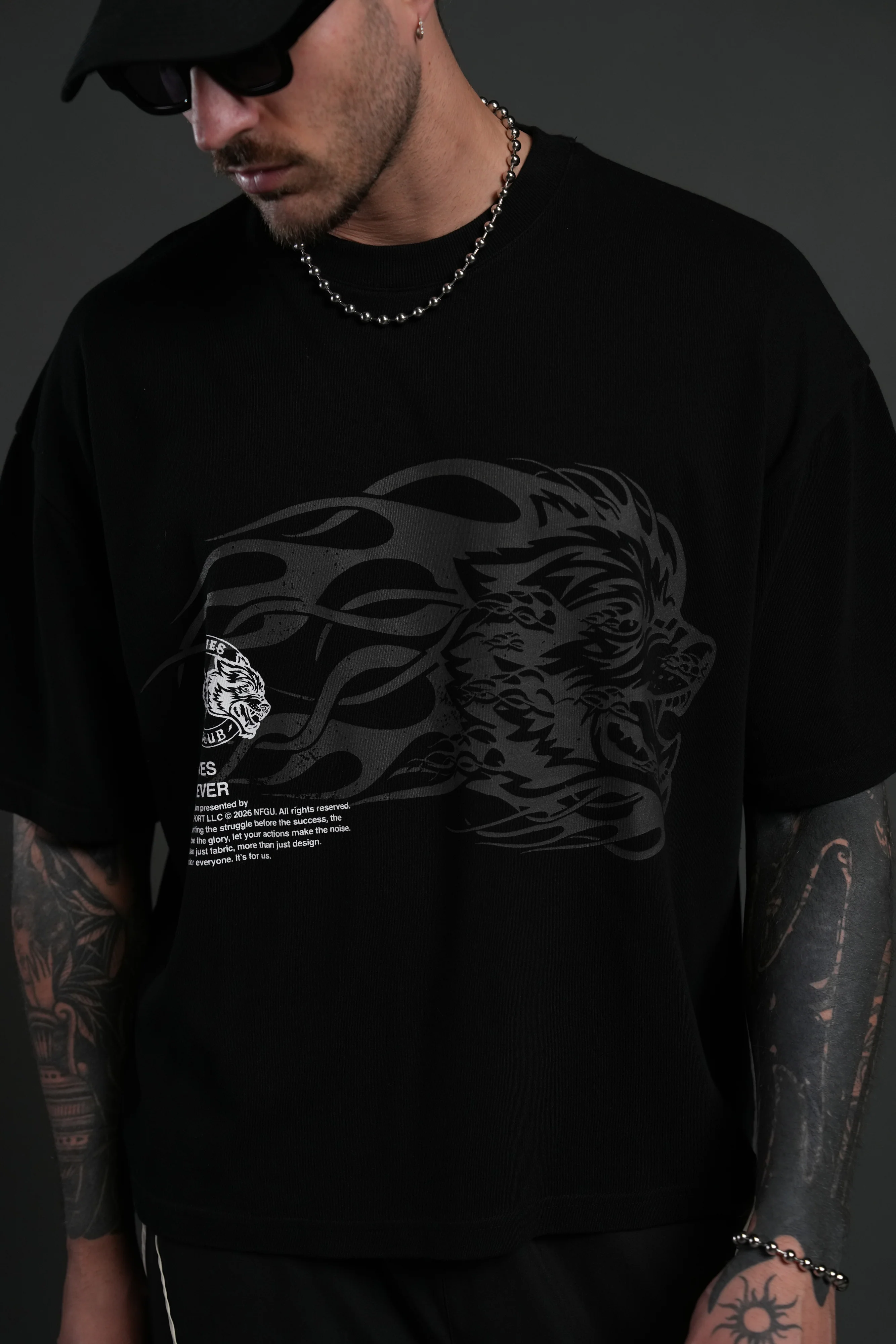 Wolf of the Flame Premium "Box Cut" Tee in Black - Image 7
