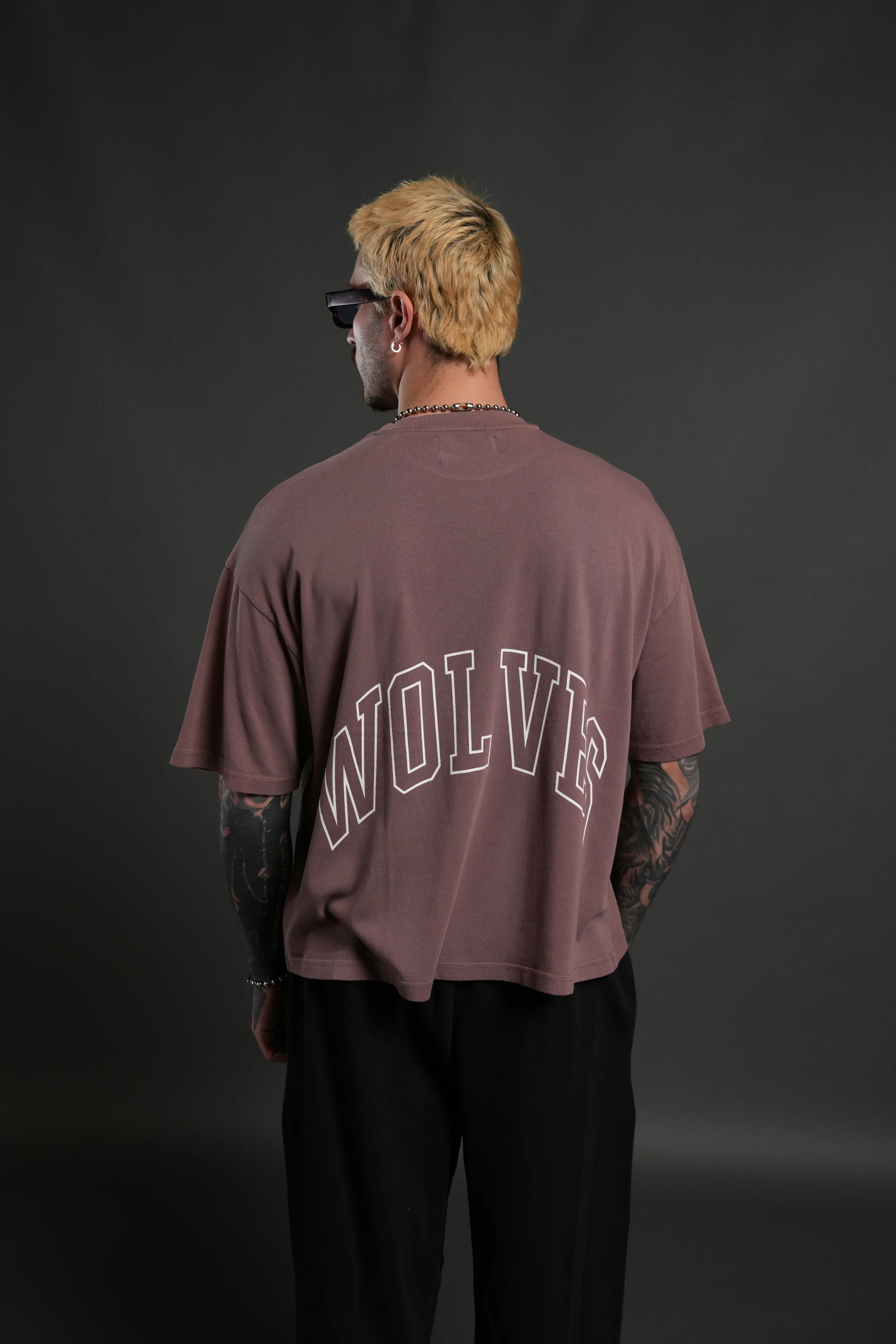 Wolf of the Flame Premium "Box Cut" Tee in Mauve - Image 2