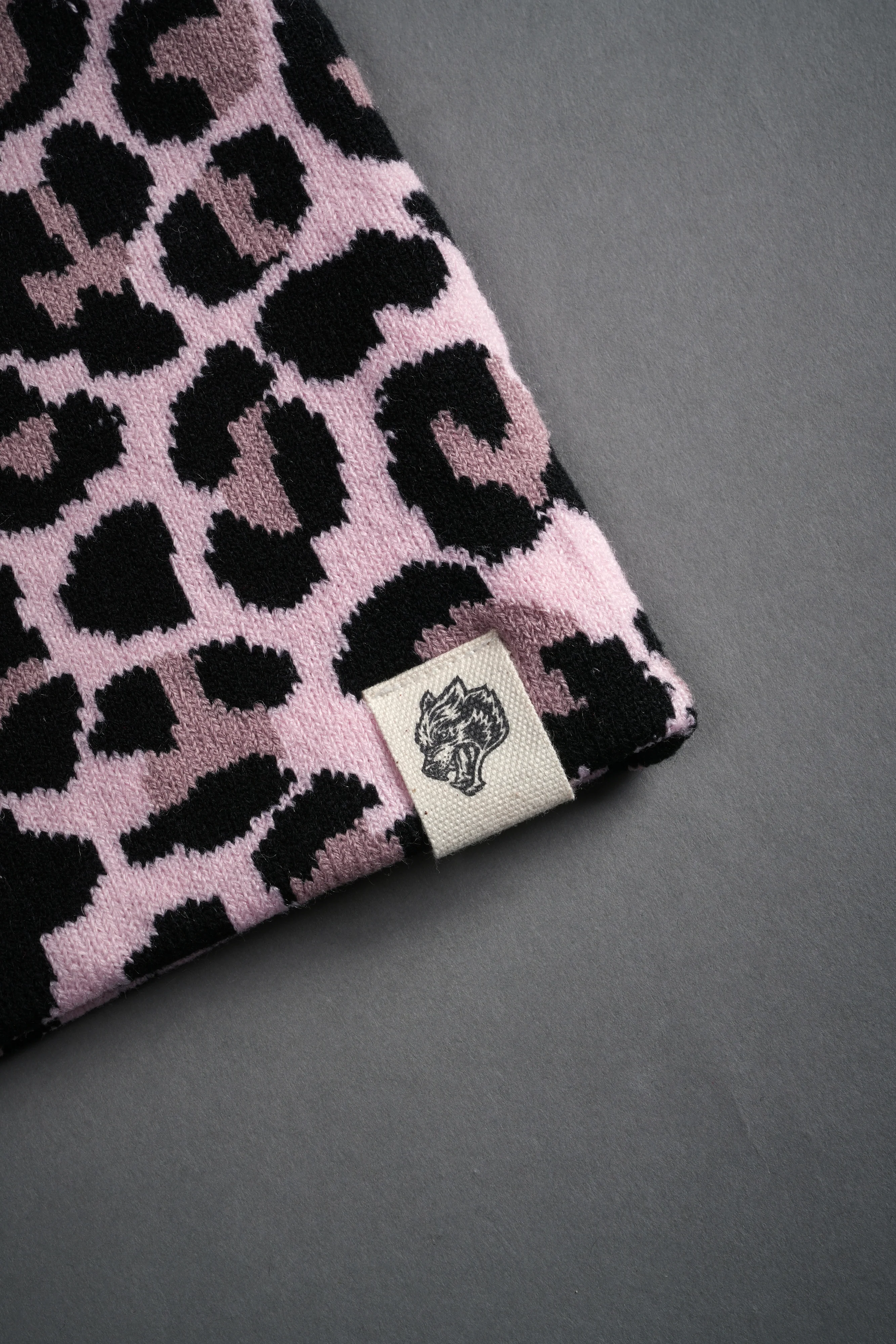 Wolf Patch V2 Cap Beanie in Cloud Pink Leopard - Image 6
