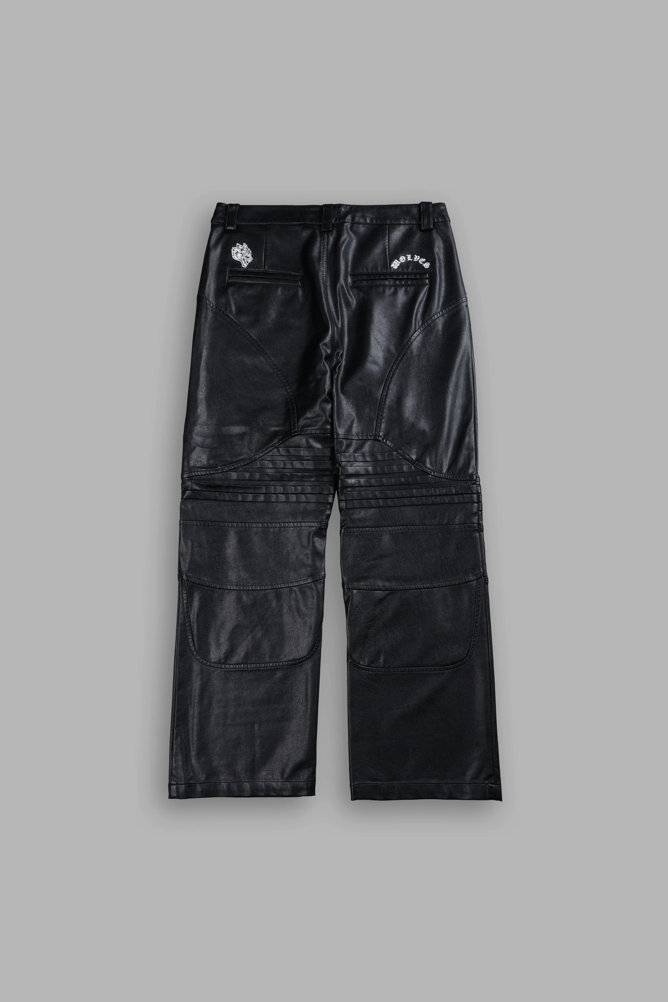 Wolves Chopper McKagan Faux Leather Pants in Black - Image 3