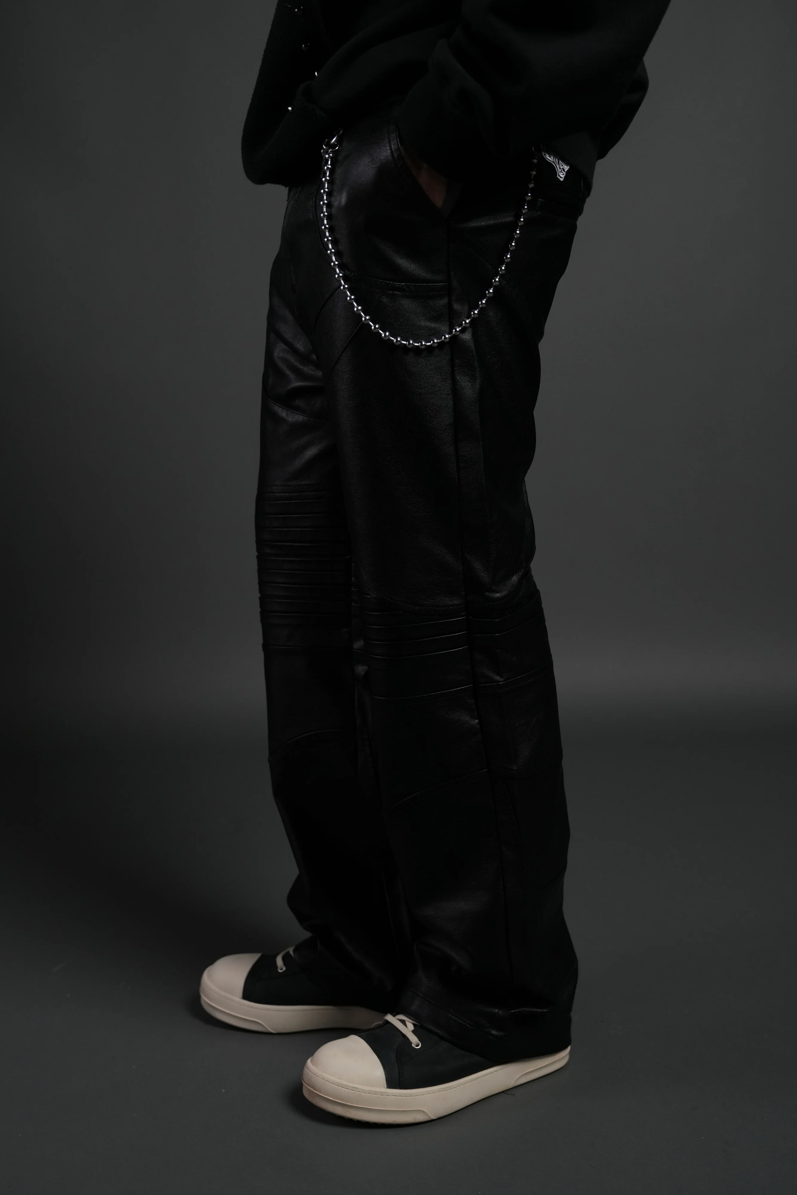 Wolves Chopper McKagan Faux Leather Pants in Black - Image 4