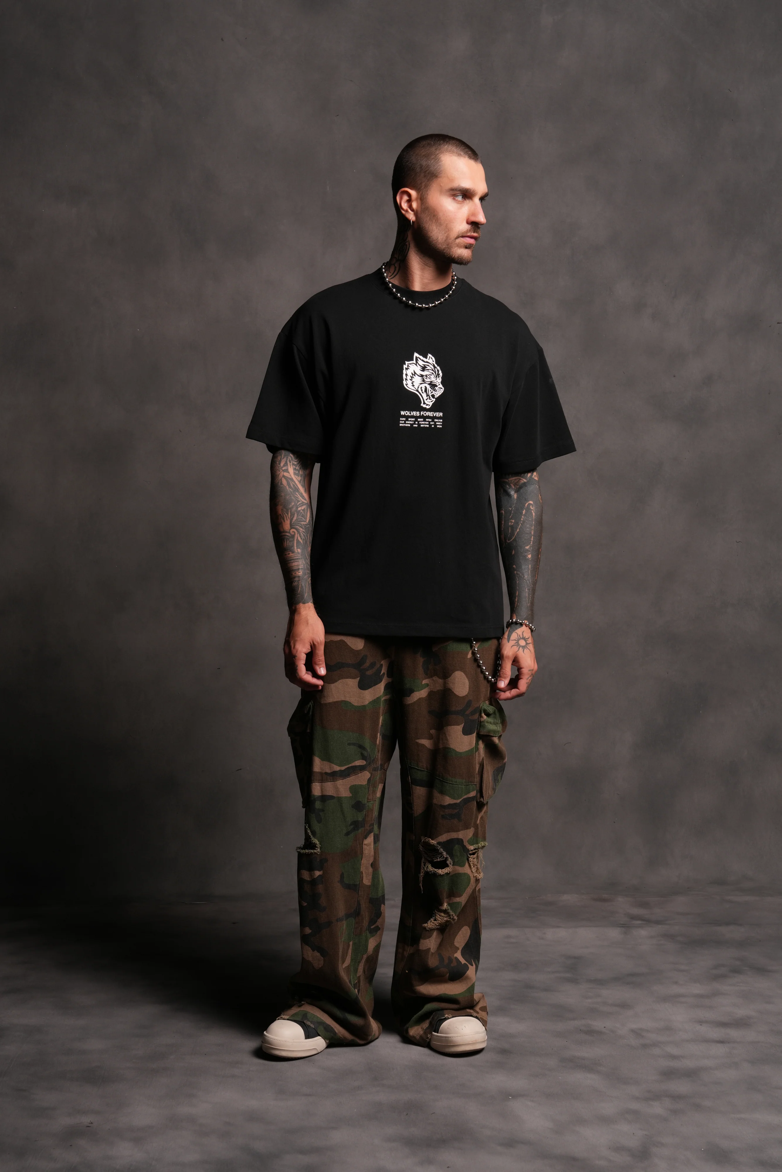 Wolves Have Your Back "Premium" Oversized Tee in Black - Image 6