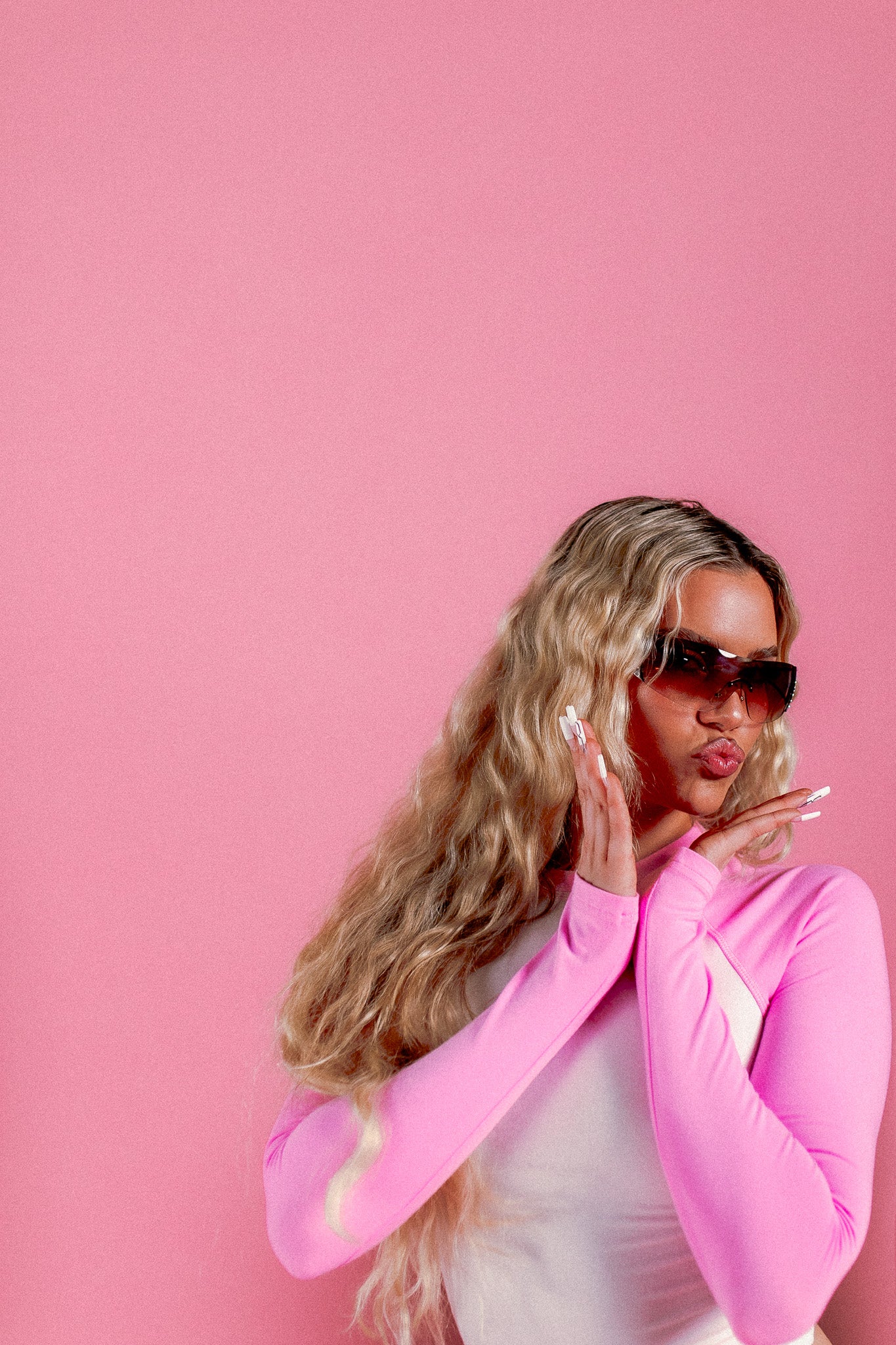 Wolves Kulture Raglan Ringer LS Tee in Bubblegum/White - Image 7