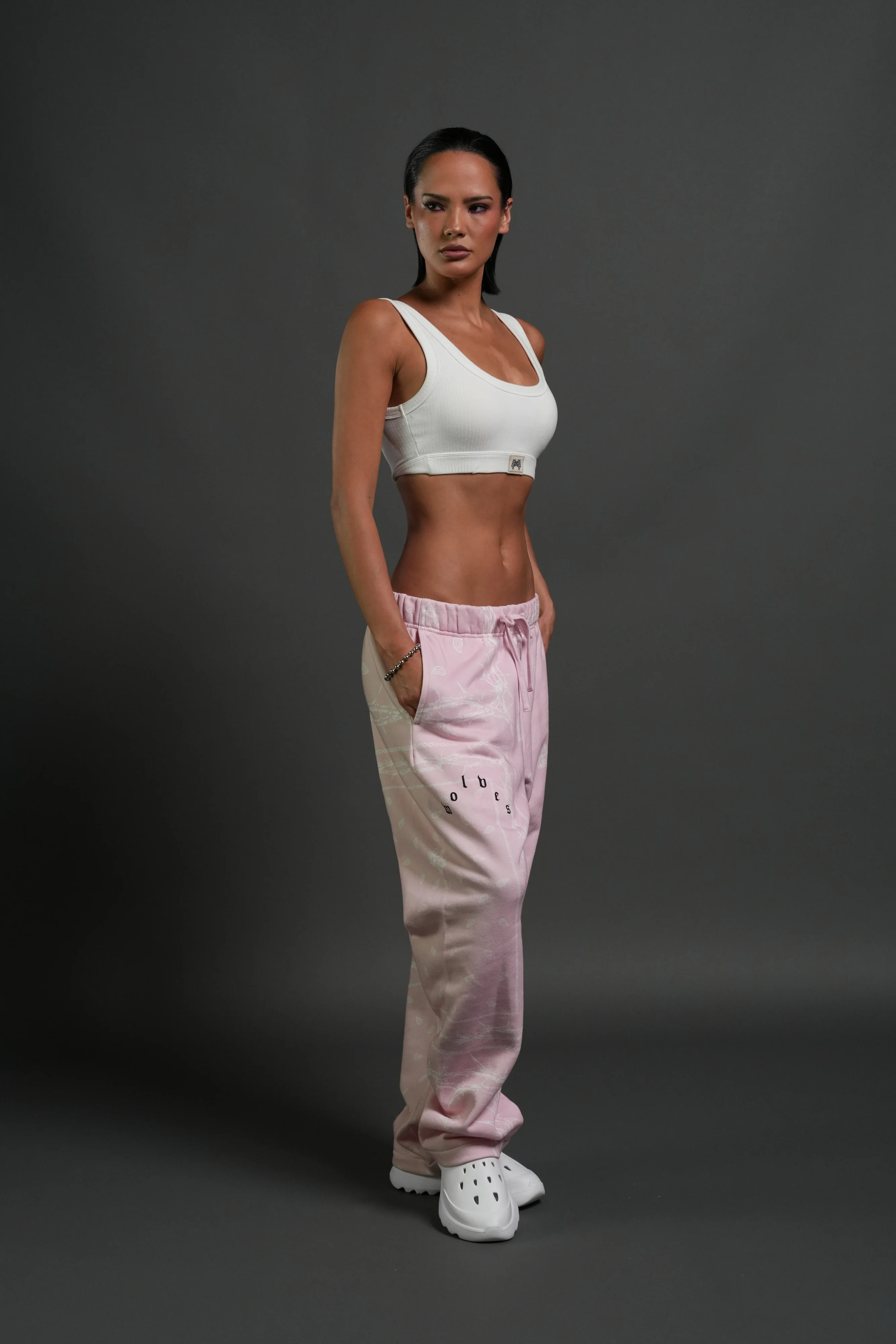 Wolves Pyramid Bigelow Sweat Pants in Blush Pink Thorn Paisley - Image 8