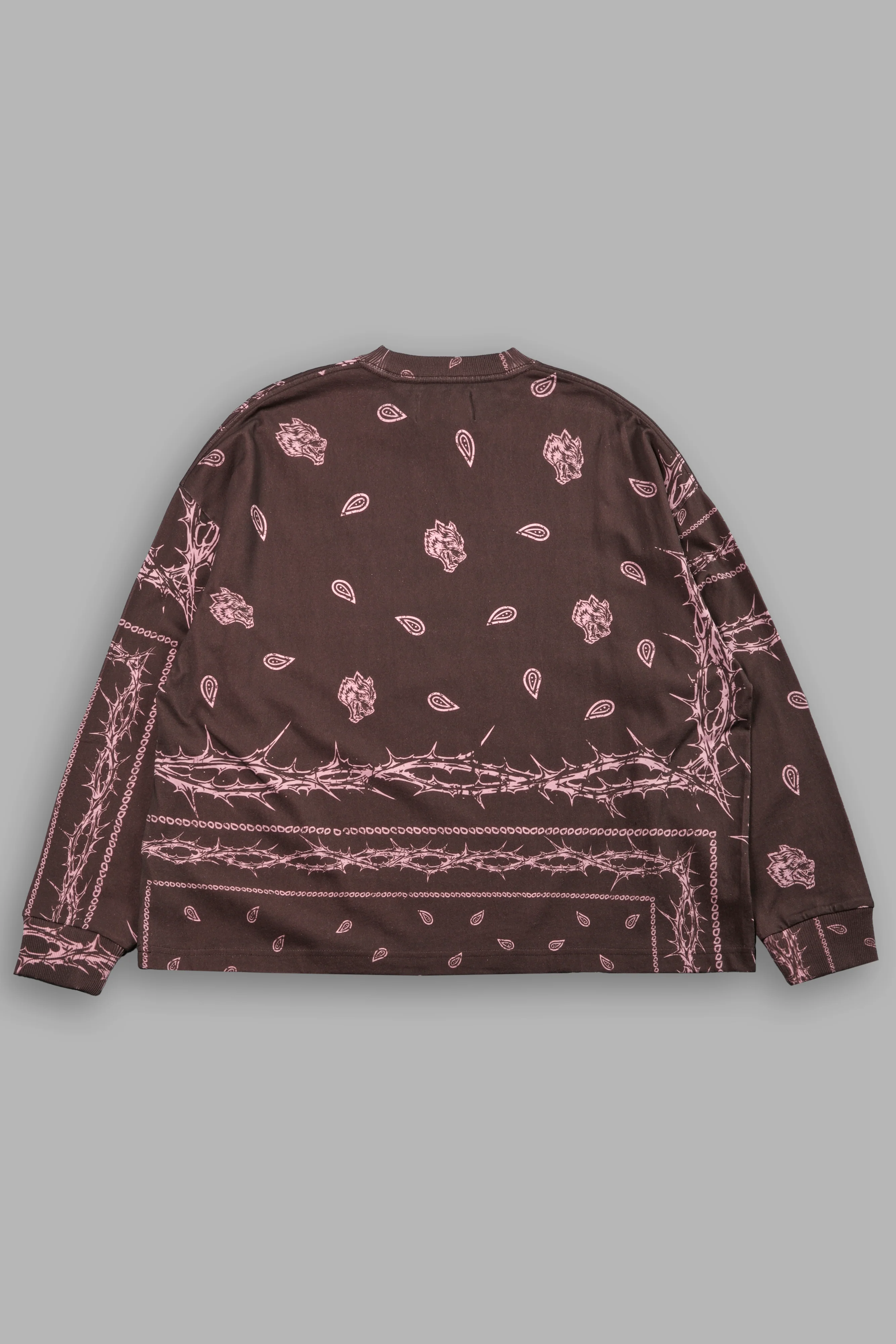 Wolves Pyramid Grunge "Box Cut" L/S Tee in Desert Dust Thorn Paisley - Image 3