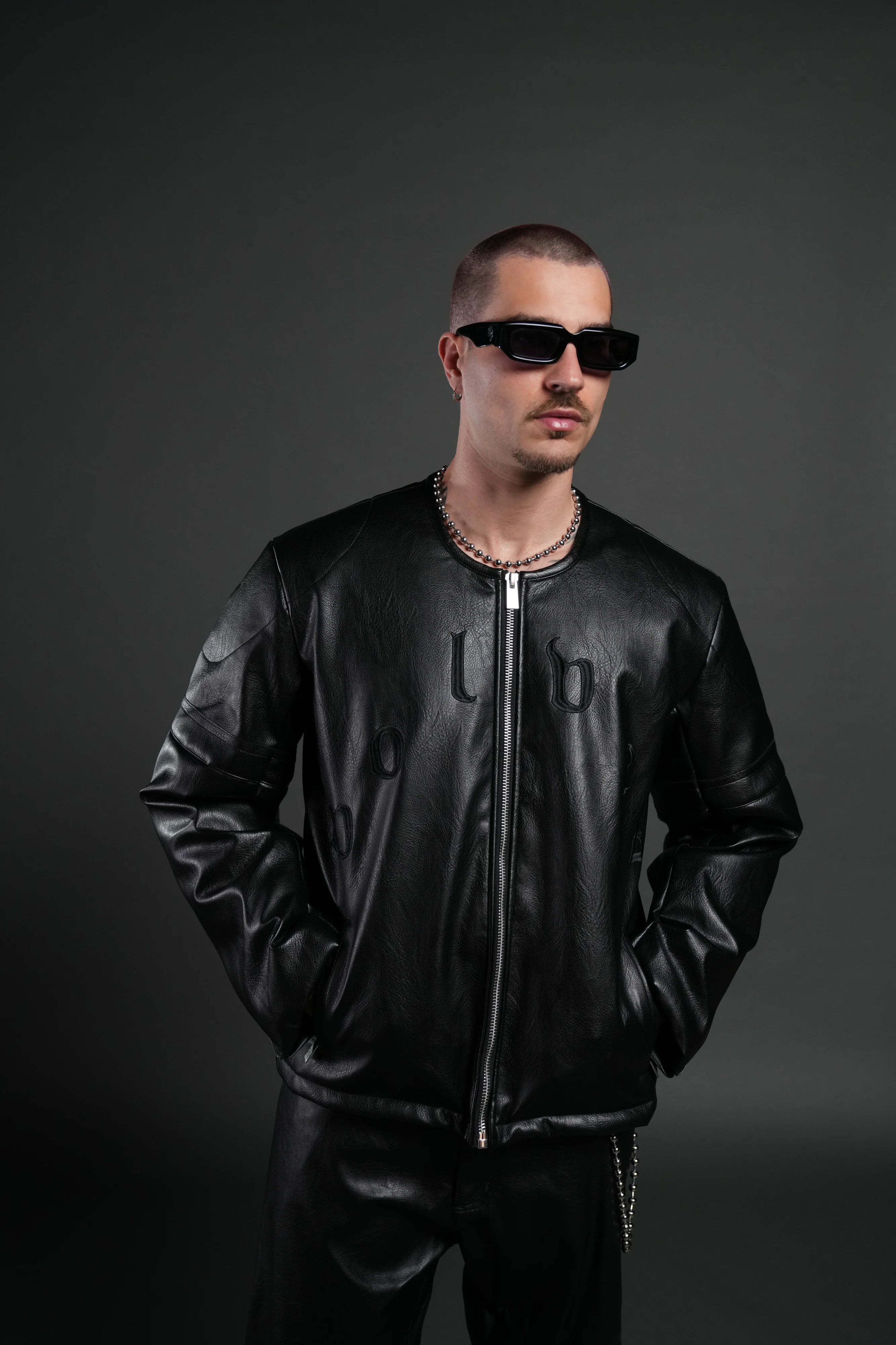 Wolves Pyramid Jesse Biker Jacket in Black - Image 5