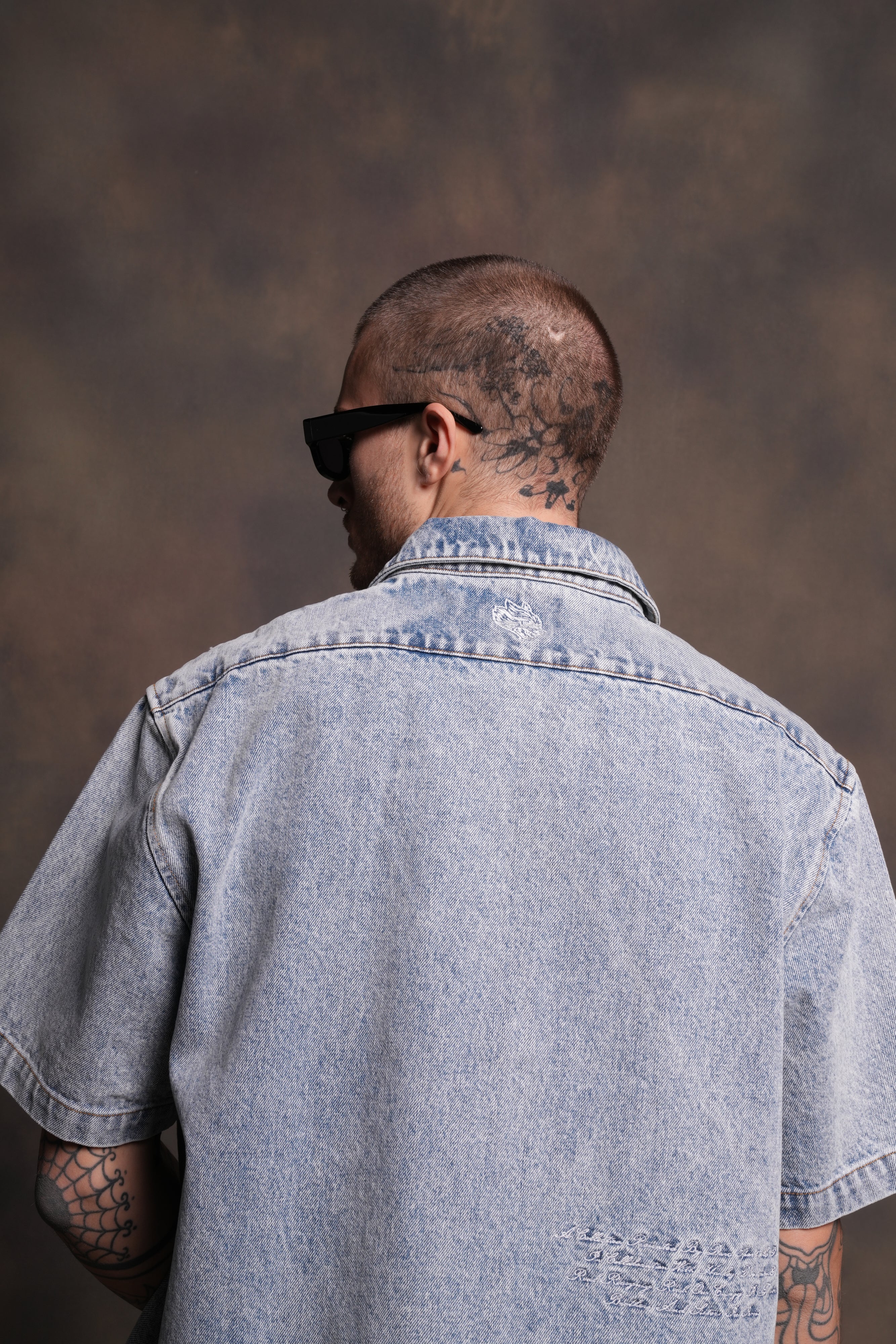 Wolves Ride Denim Vince Shirt in Light Wash - Image 10