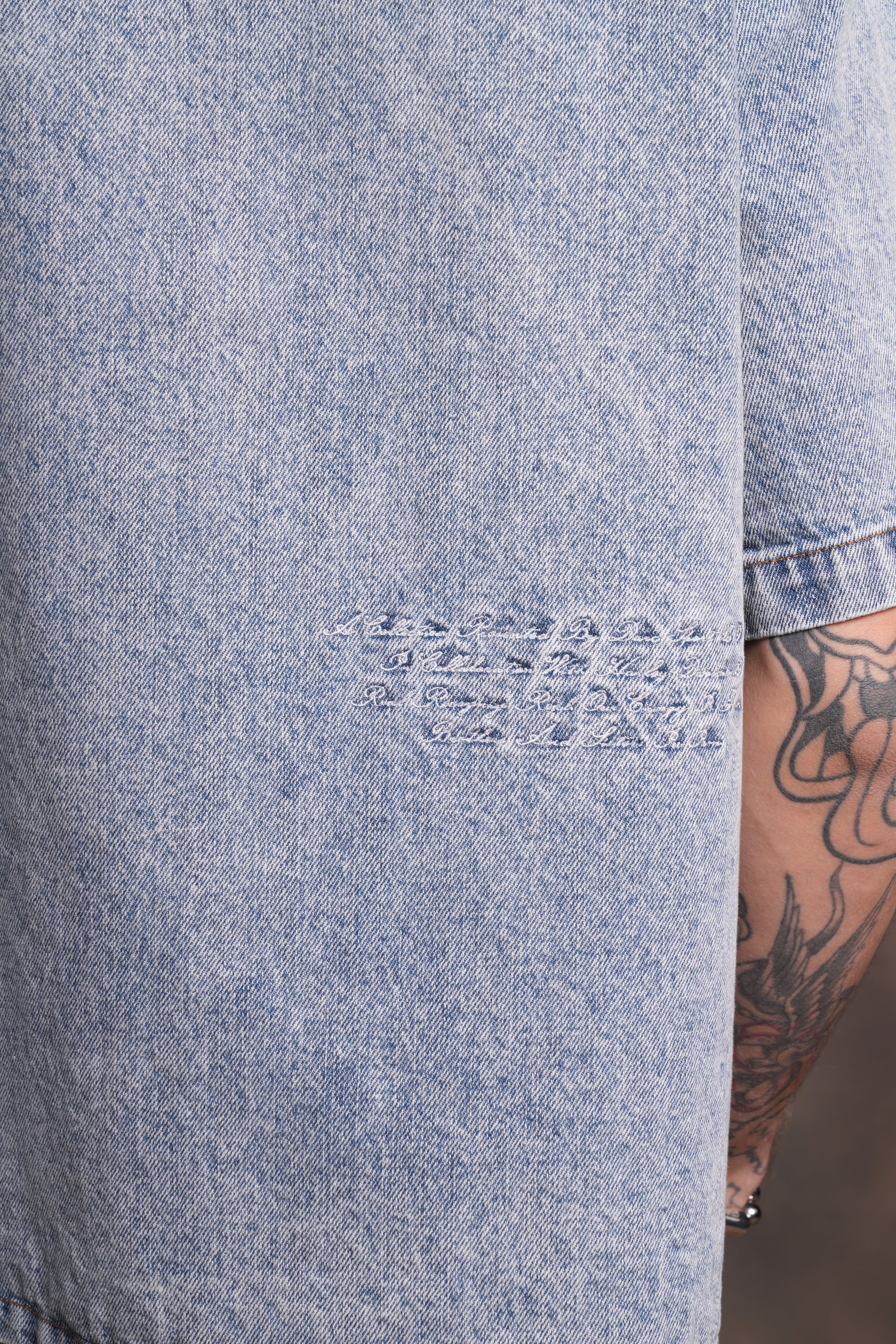 Wolves Ride Denim Vince Shirt in Light Wash - Image 19