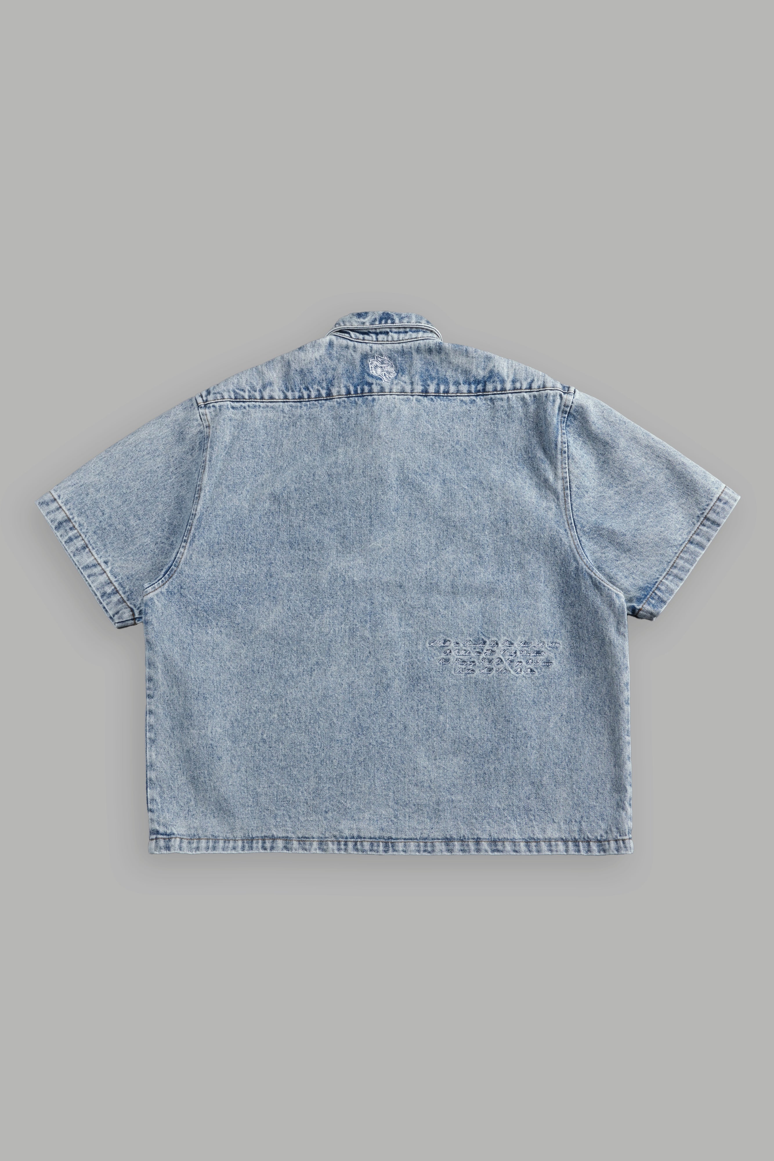 Wolves Ride Denim Vince Shirt in Light Wash - Image 3