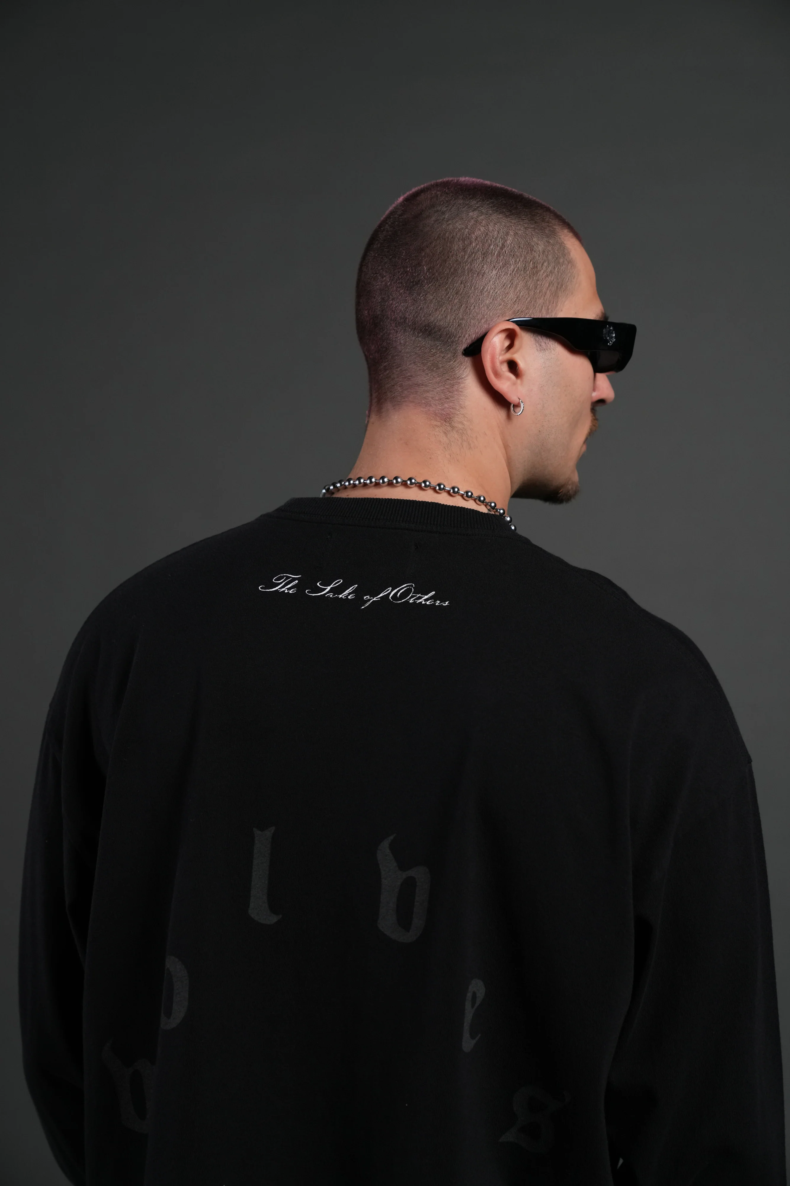 You Are the Reason Grunge Mid-Length Raw Hem LS Tee in Black - Image 6