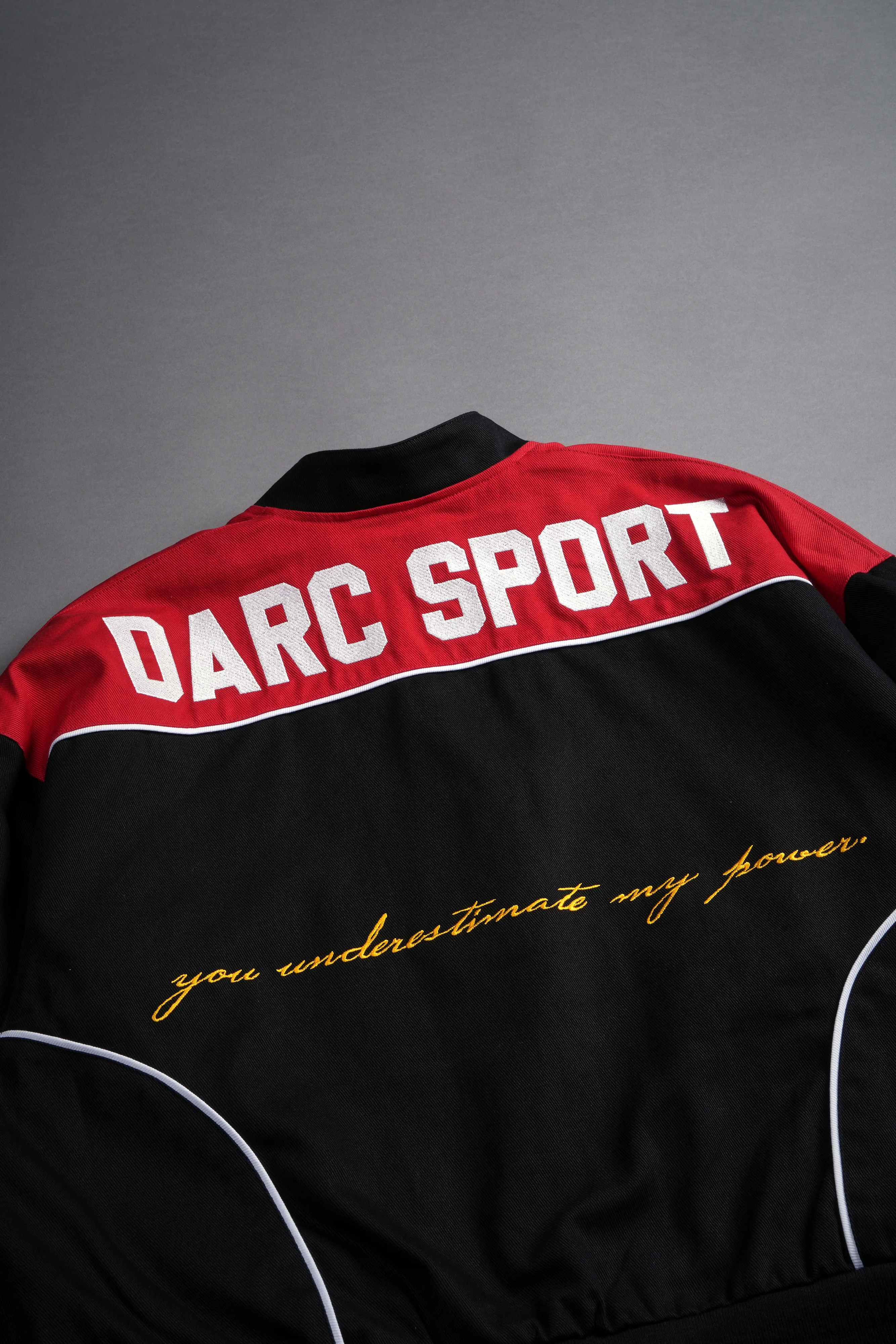 You Underestimate My Power Grit Road Racing Jacket in Black/Red - Image 11