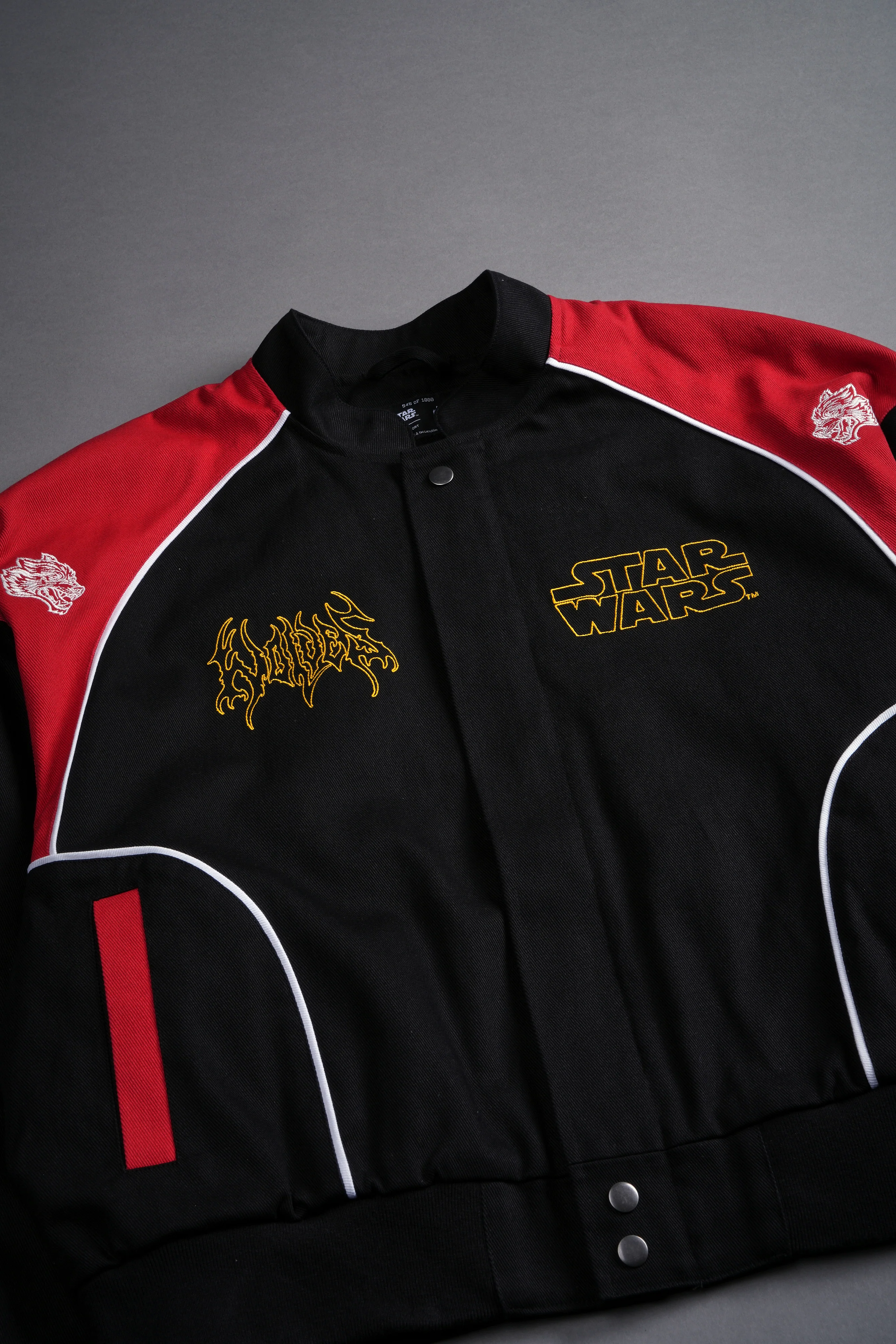 You Underestimate My Power Grit Road Racing Jacket in Black/Red - Image 12