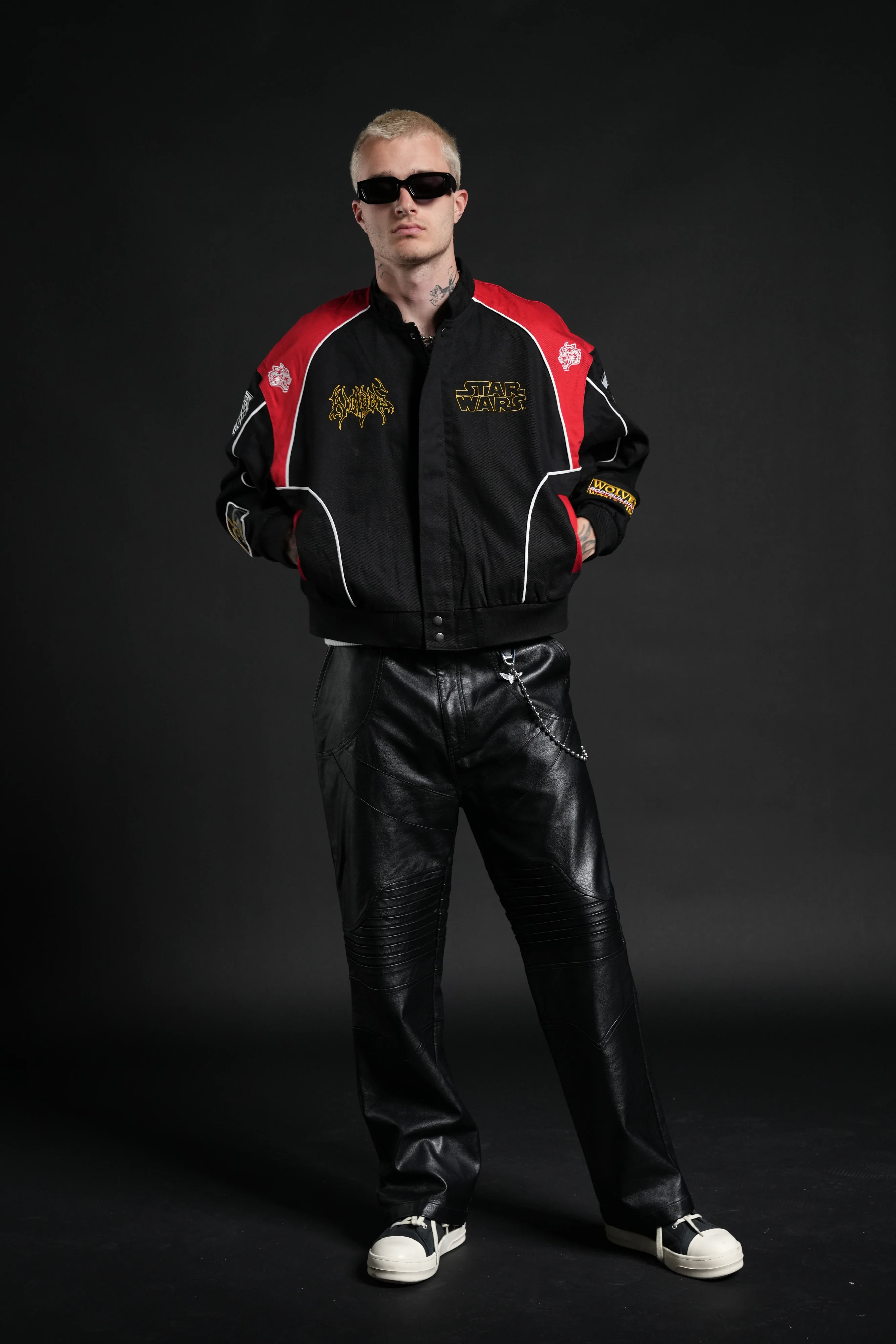 You Underestimate My Power Grit Road Racing Jacket in Black/Red - Image 5
