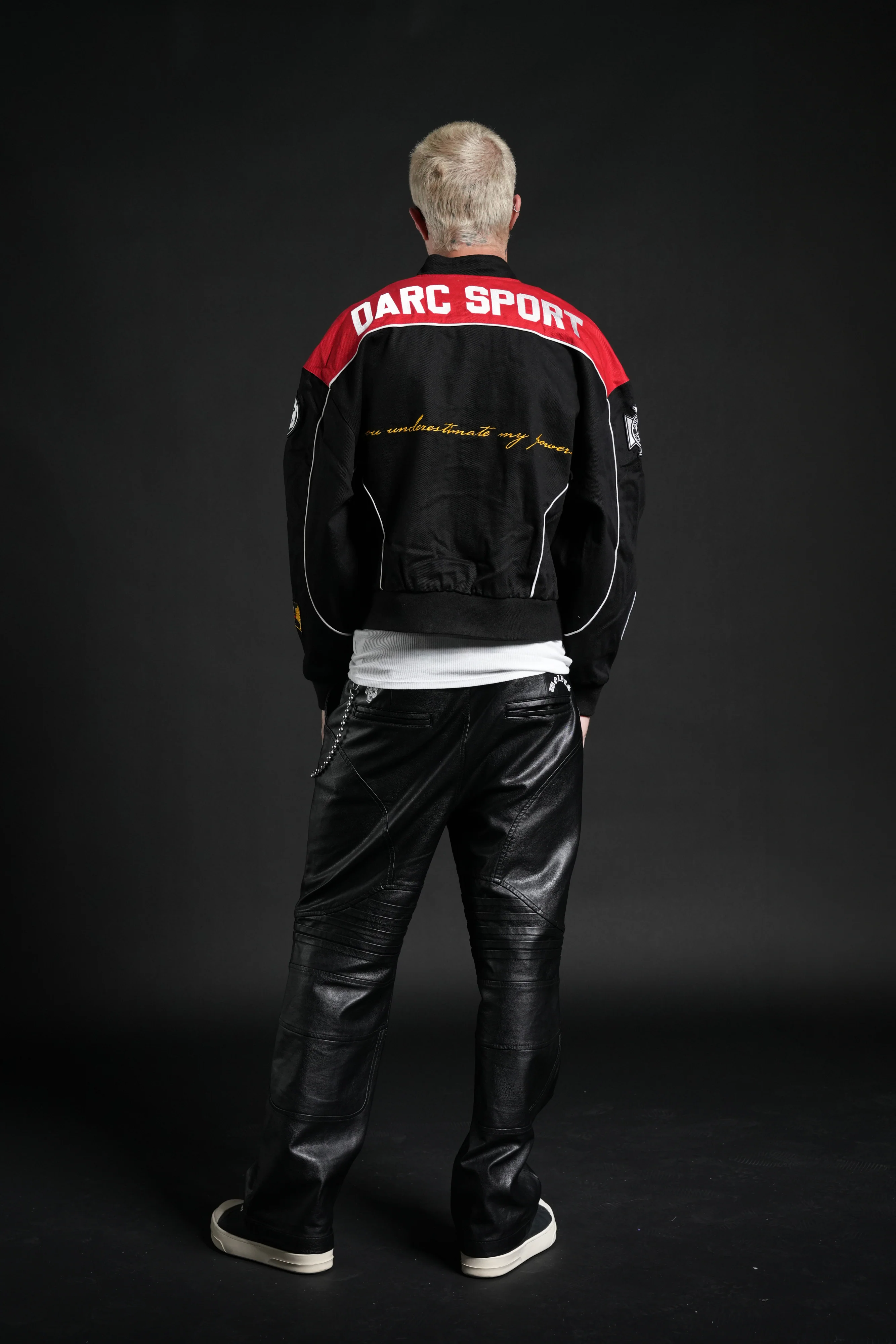 You Underestimate My Power Grit Road Racing Jacket in Black/Red - Image 6
