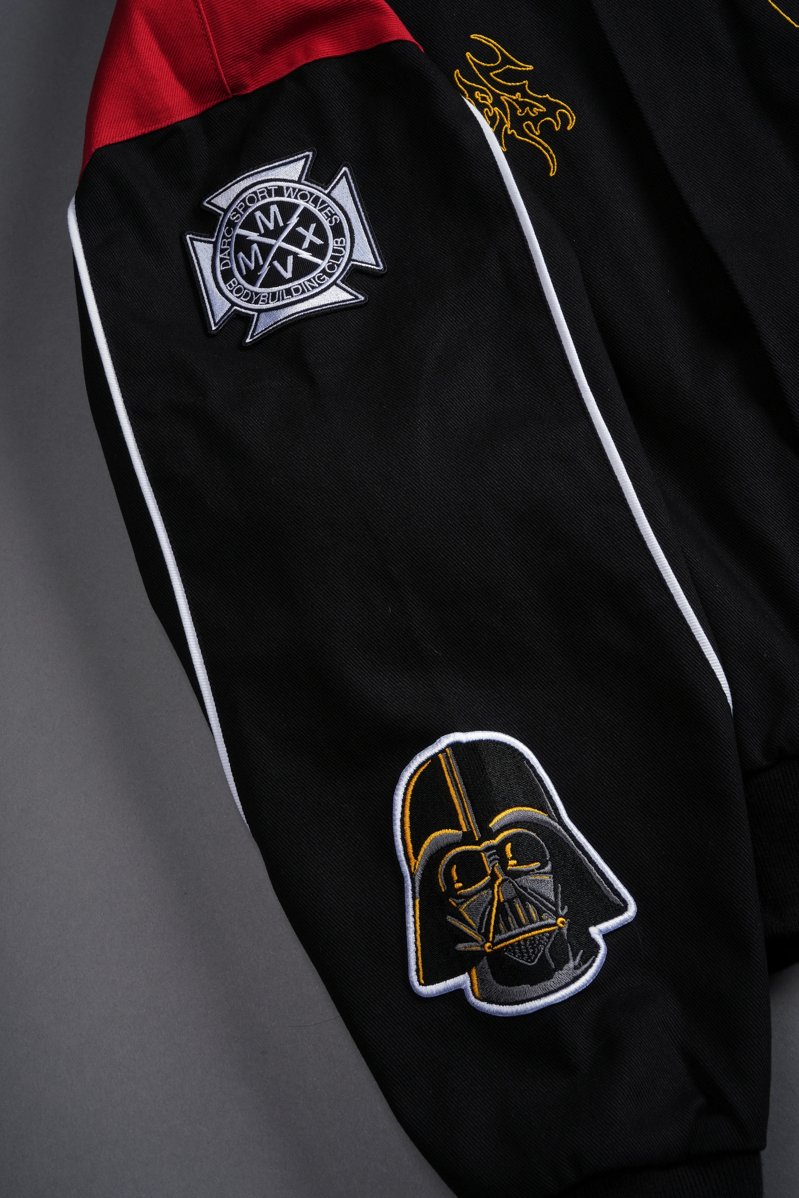 You Underestimate My Power Grit Road Racing Jacket in Black/Red - Image 8