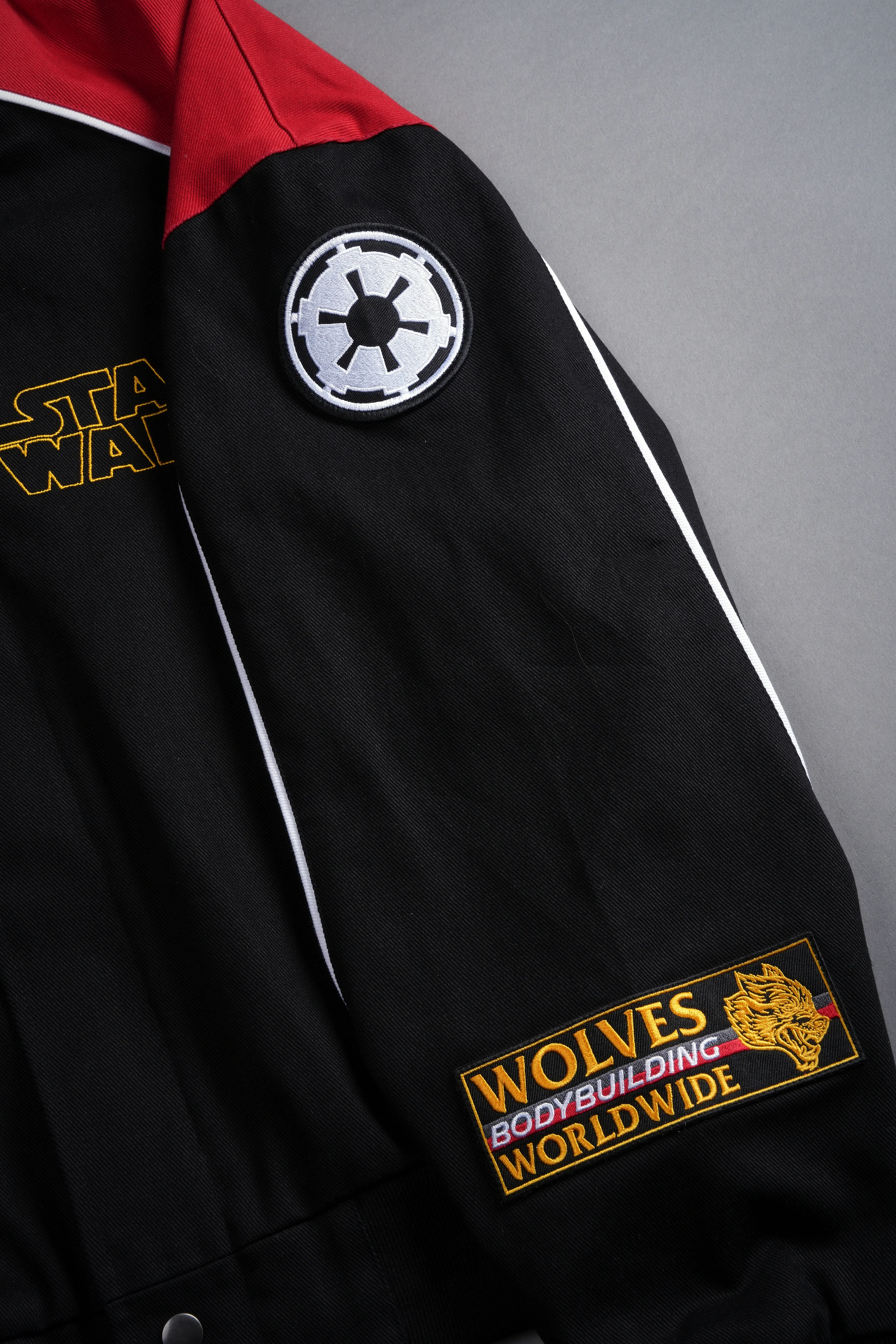 You Underestimate My Power Grit Road Racing Jacket in Black/Red - Image 9