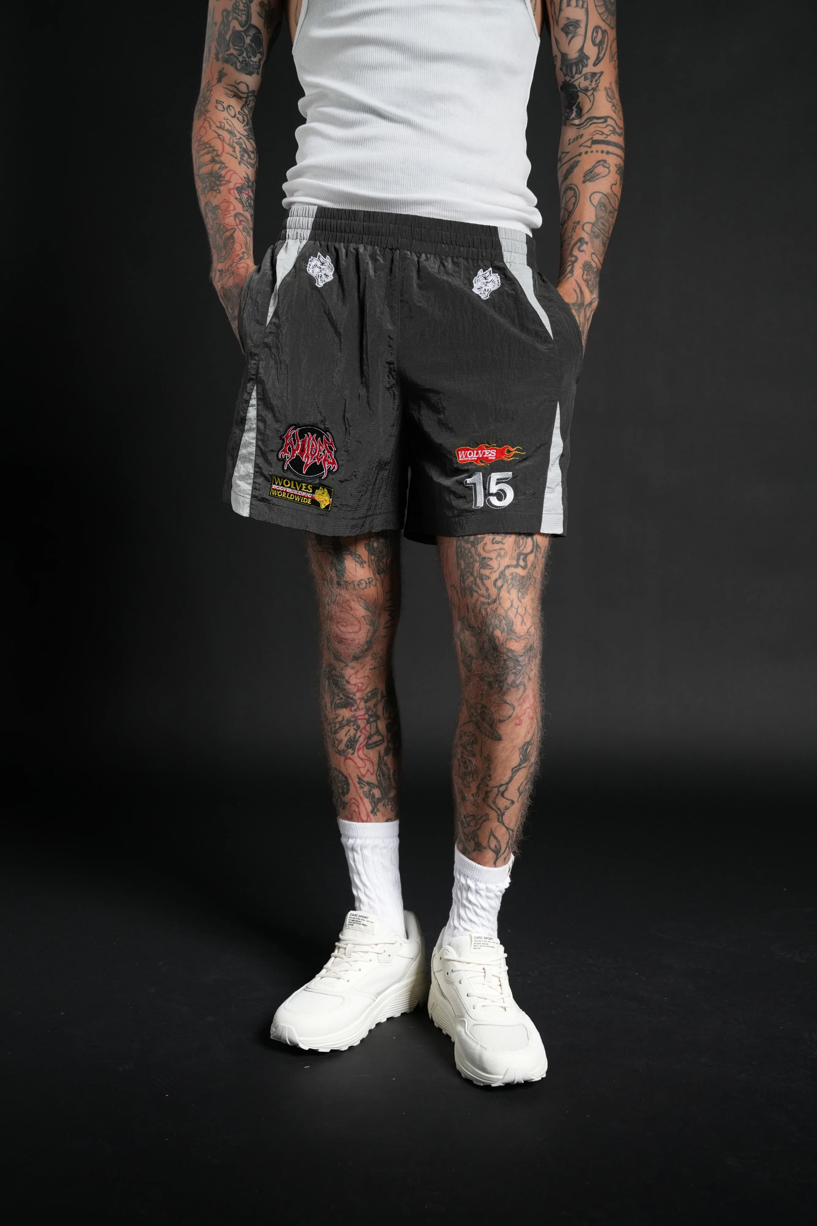 You Underestimate My Power Zdan Shorts in Wolf Gray - Image 2